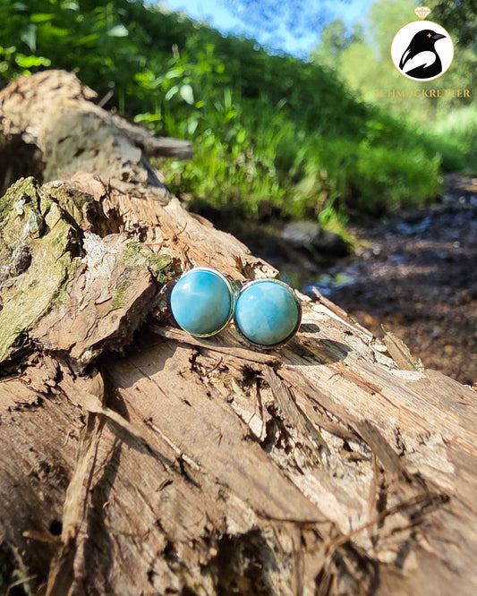 Larimar-Ohrstecker aus 925 Silber