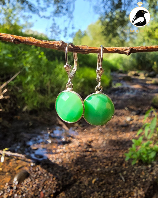 Chrysopras-Ohrringe aus 925 Silber