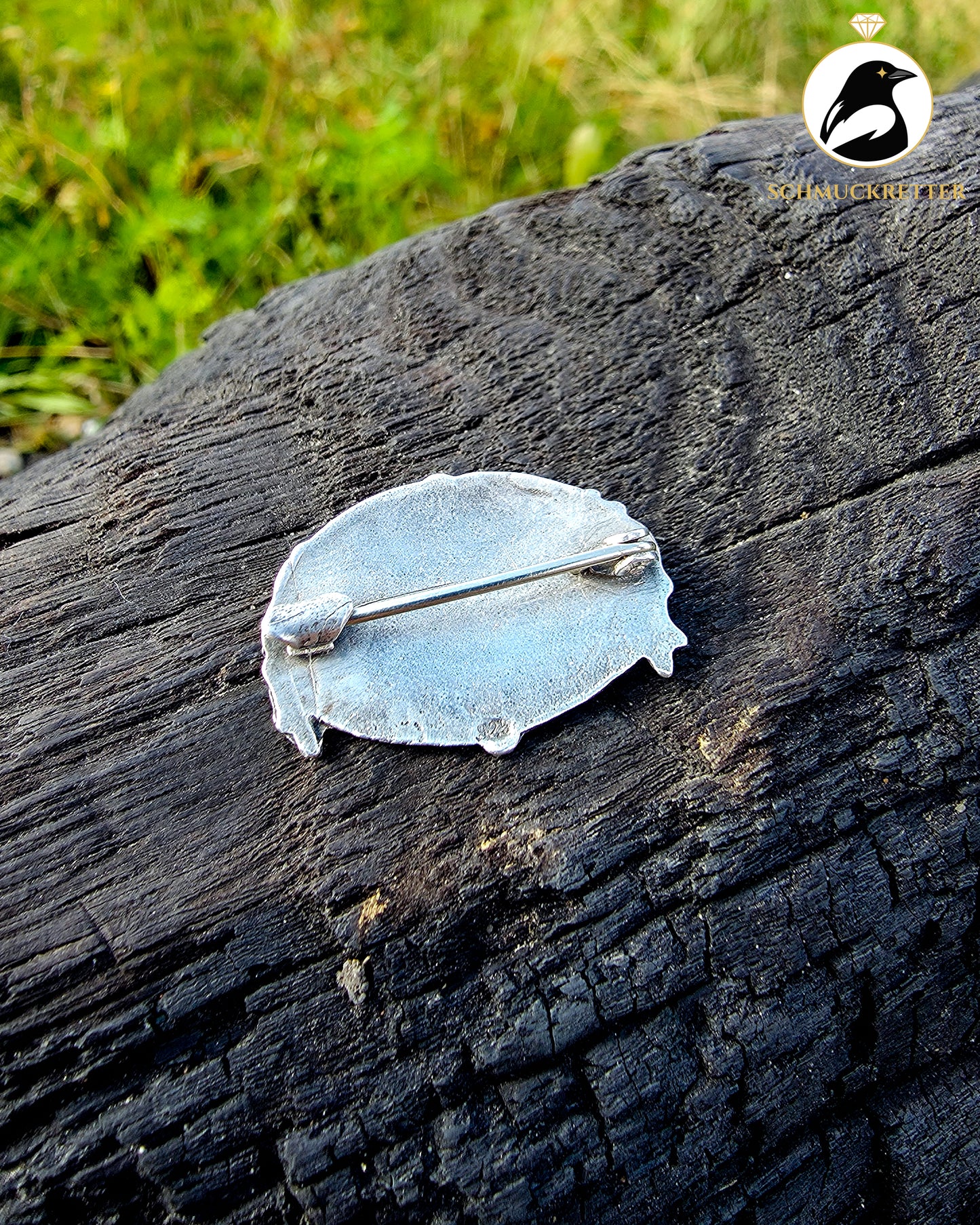 Granat Brosche aus 925 Silber