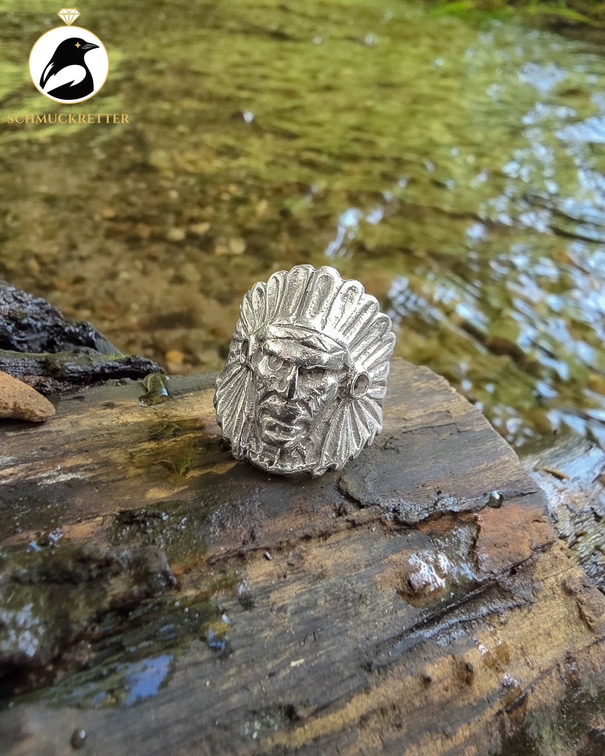Ring 'Häuptling' aus 925 Silber, Gr. 58