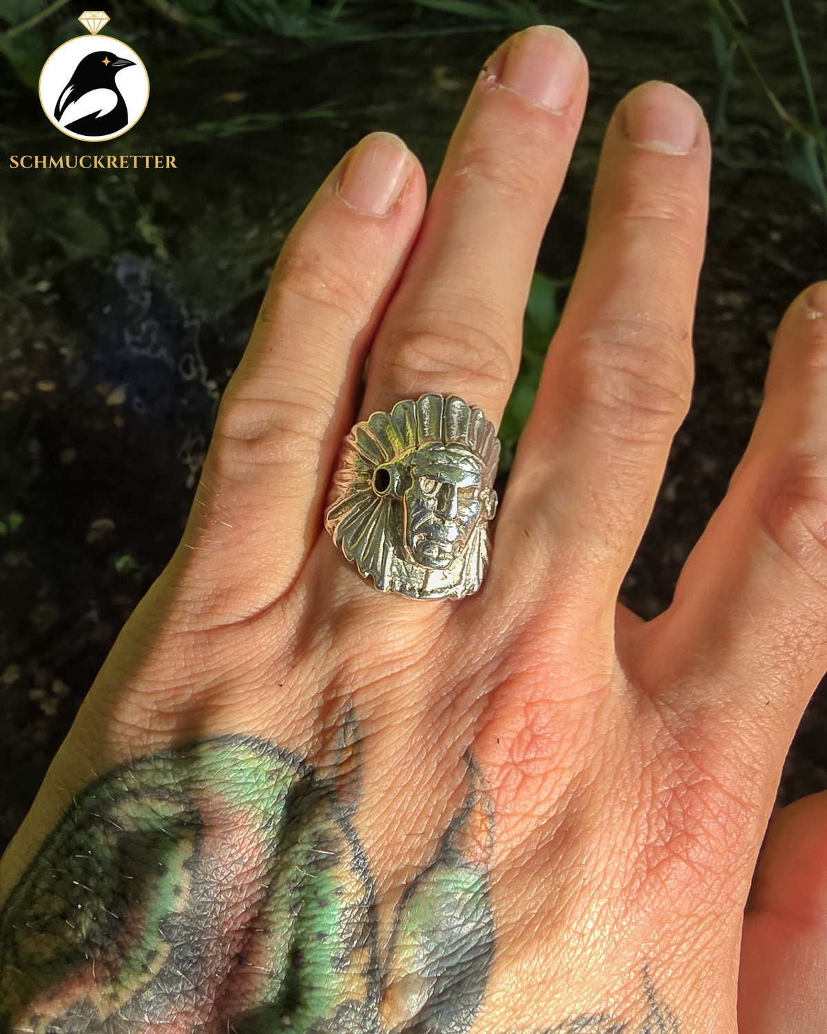 Ring 'Häuptling' aus 925 Silber, Gr. 58