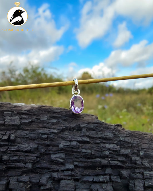 Amethyst Anhänger gefasst in 925 Silber