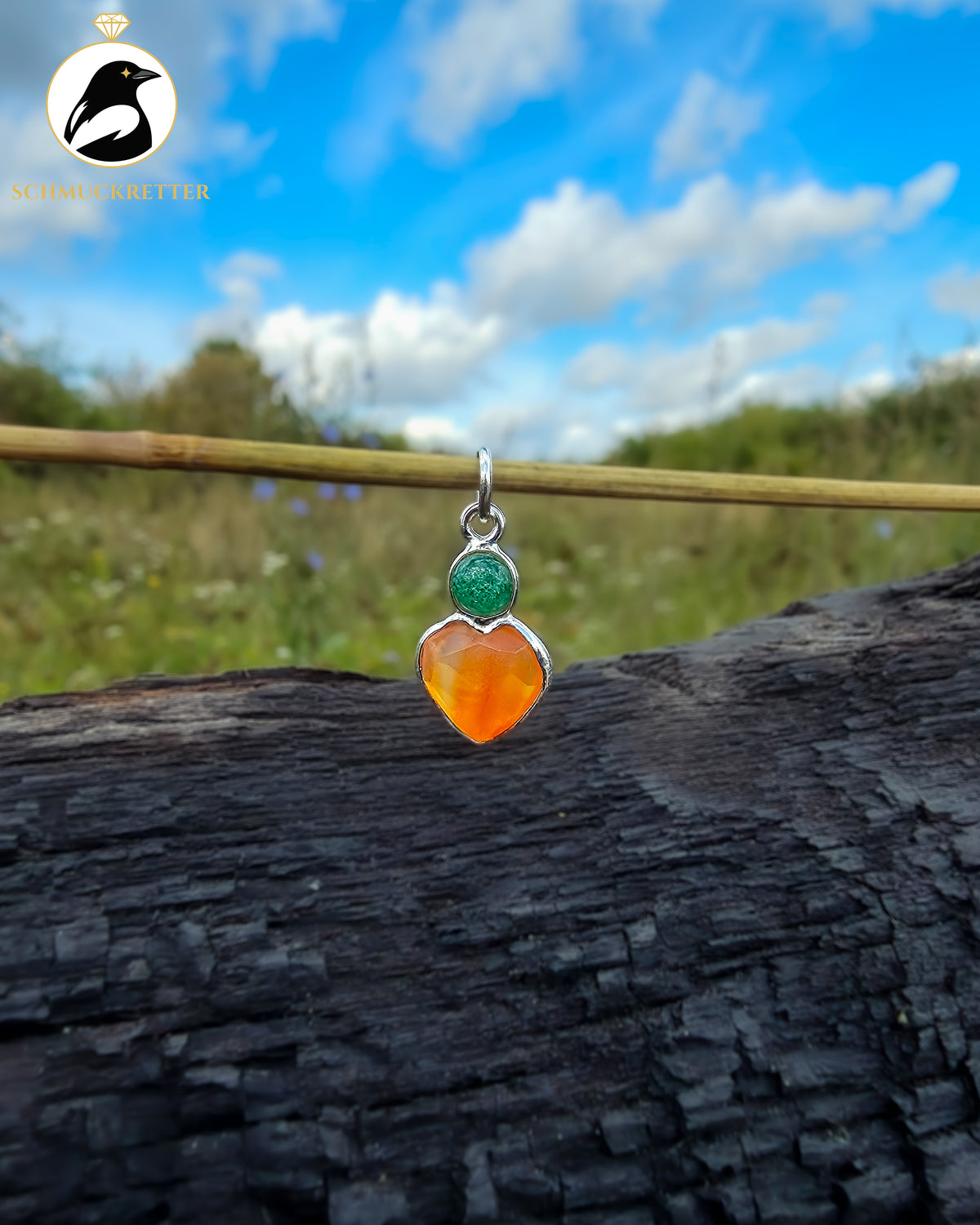 Schatzkette│5x Edelstein Anhänger│925 Silber Kette
