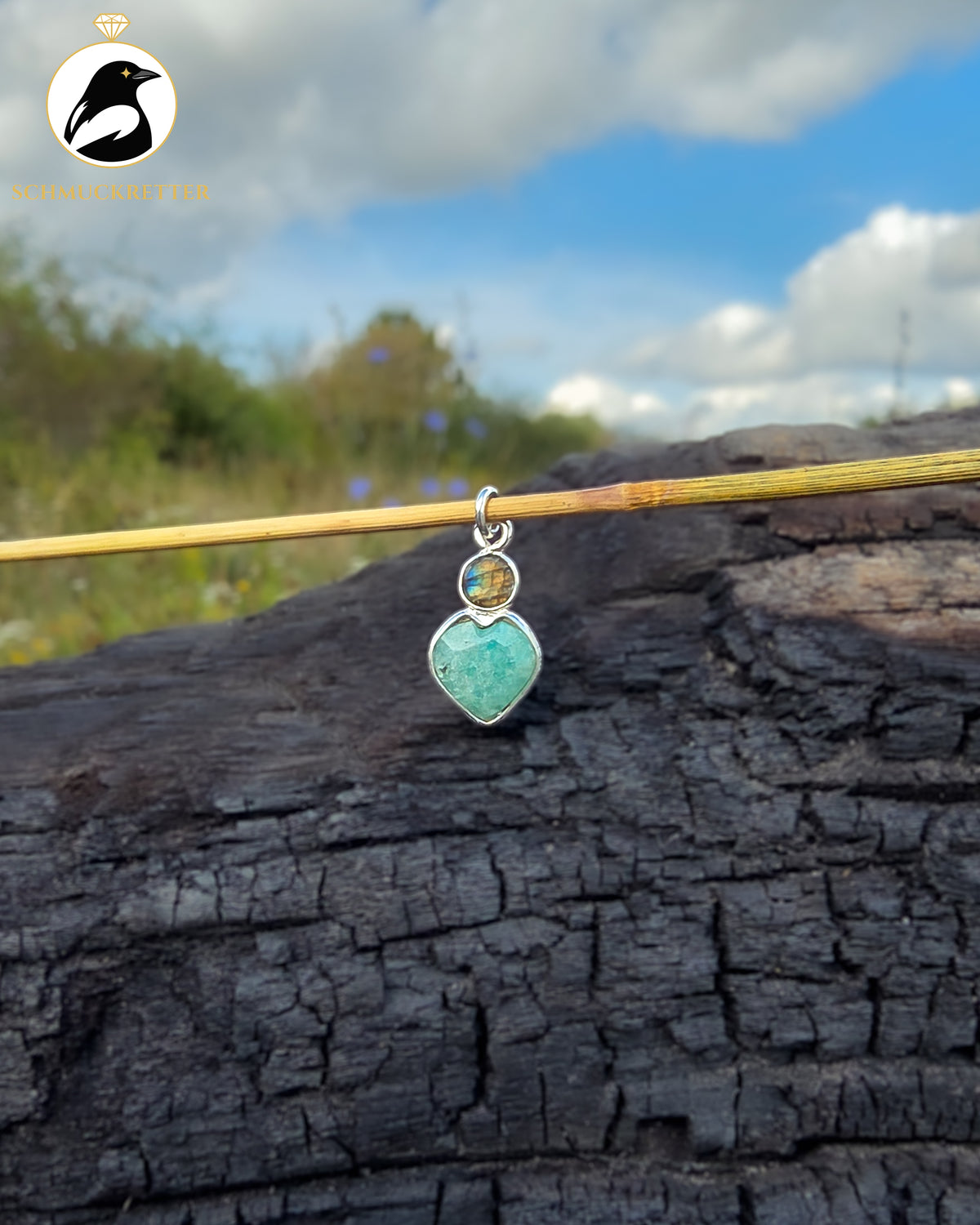 Schatzkette│5x Edelstein Anhänger│925 Silber Kette