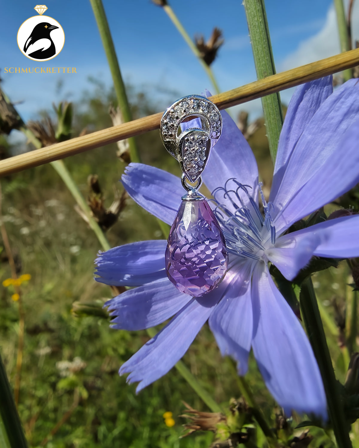 Facettenlicht | 925 Silber Anhänger mit Amethyst & Zirkonia