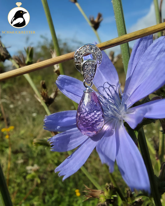 Facettenlicht | 925 Silber Anhänger mit Amethyst & Zirkonia