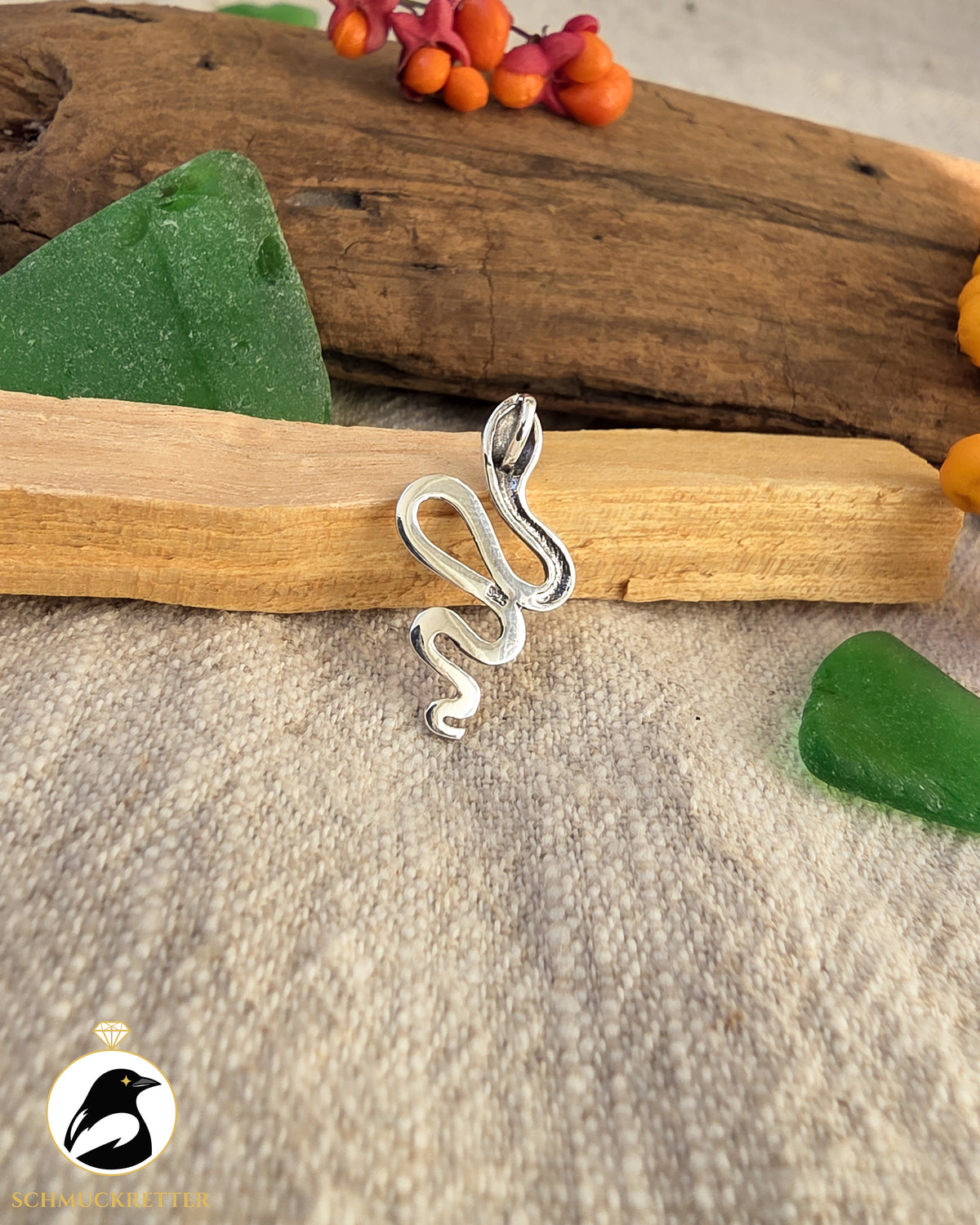 Schlangenanhänger aus 925 Silber