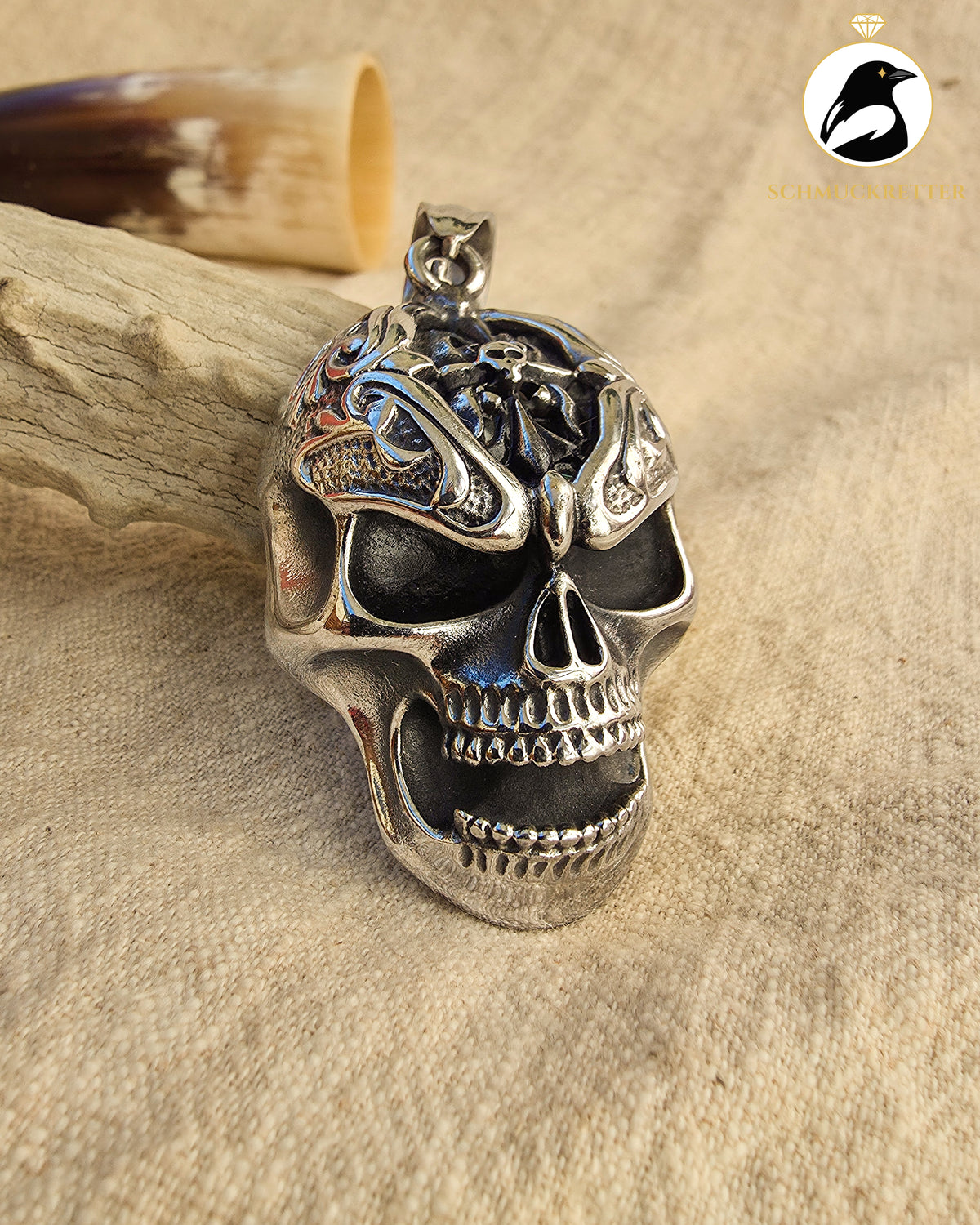 Massiver Totenkopf-Anhänger aus Edelstahl