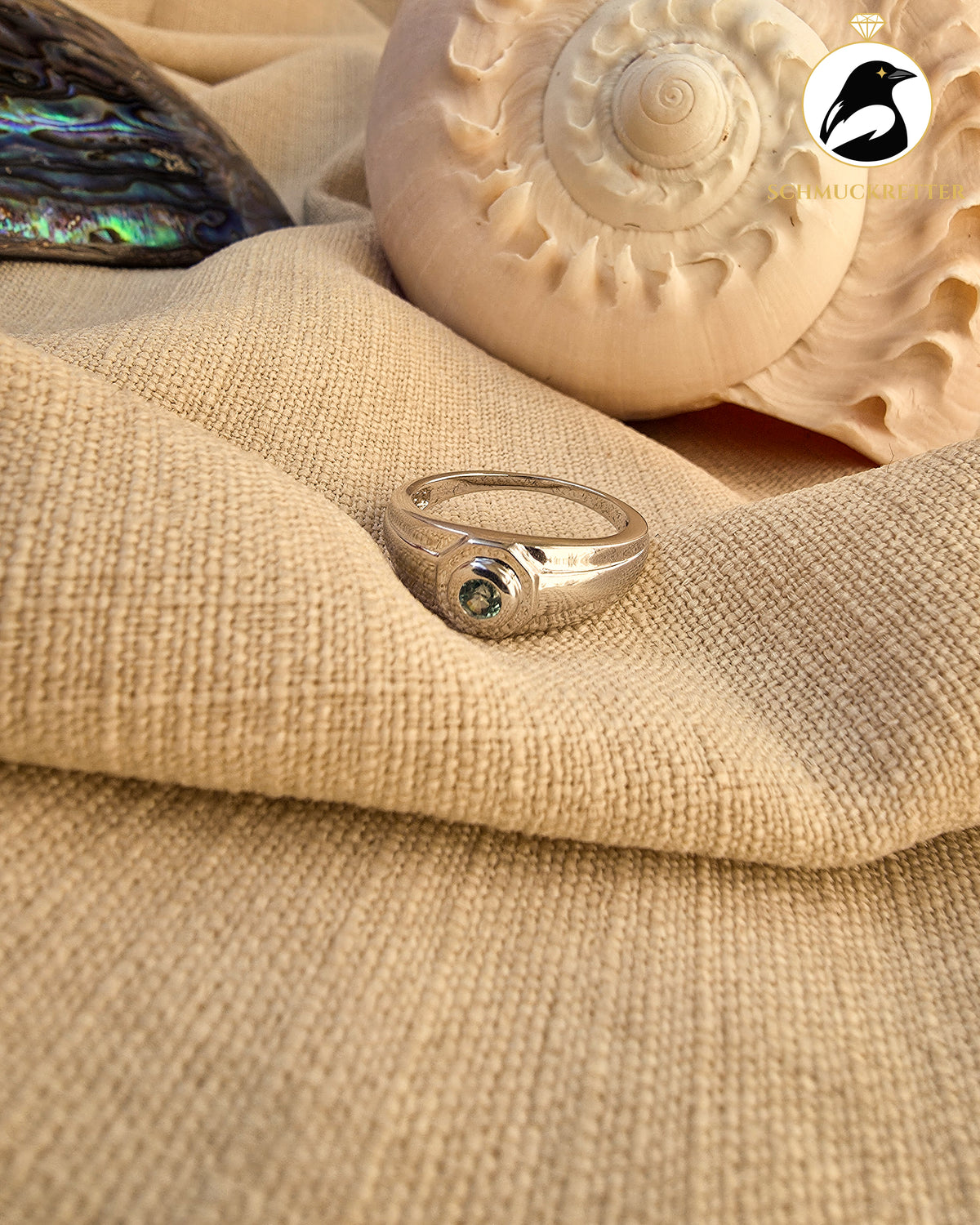 Ring aus 925 Silber mit blauem Zirkon - Juwelo, Gr. 63, SALE