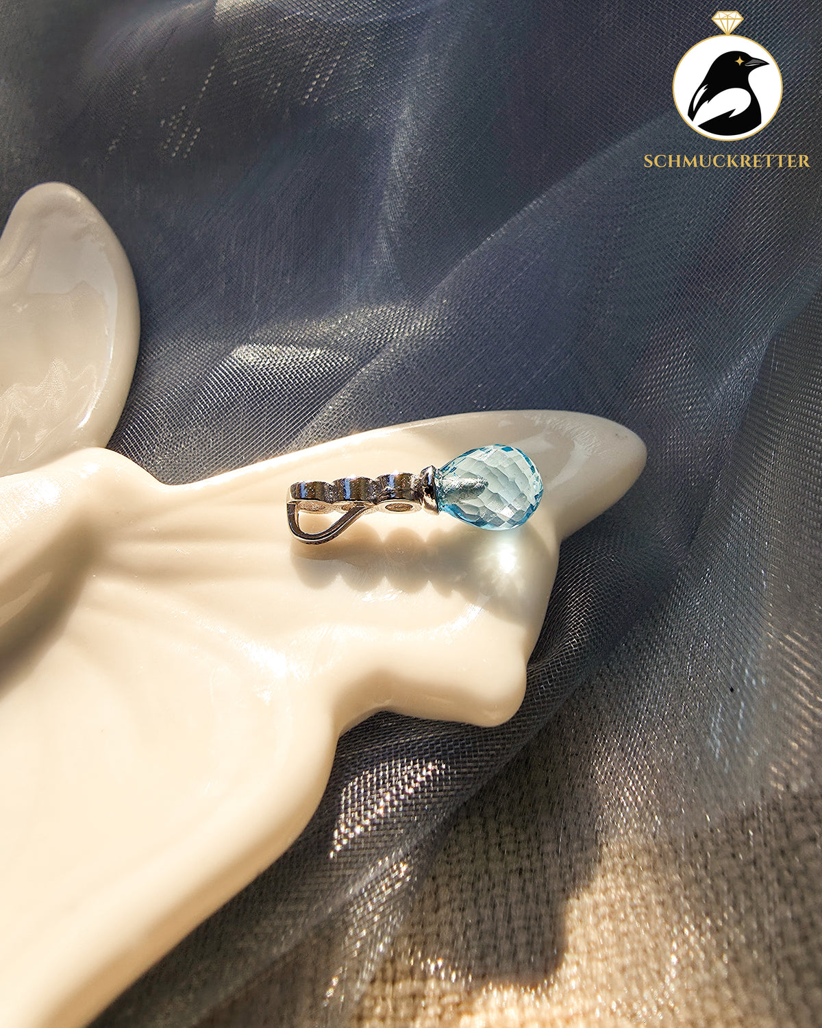 Set „Eislicht“ – Blautopas & Zirkonia in rhodiniertem 925 Silber