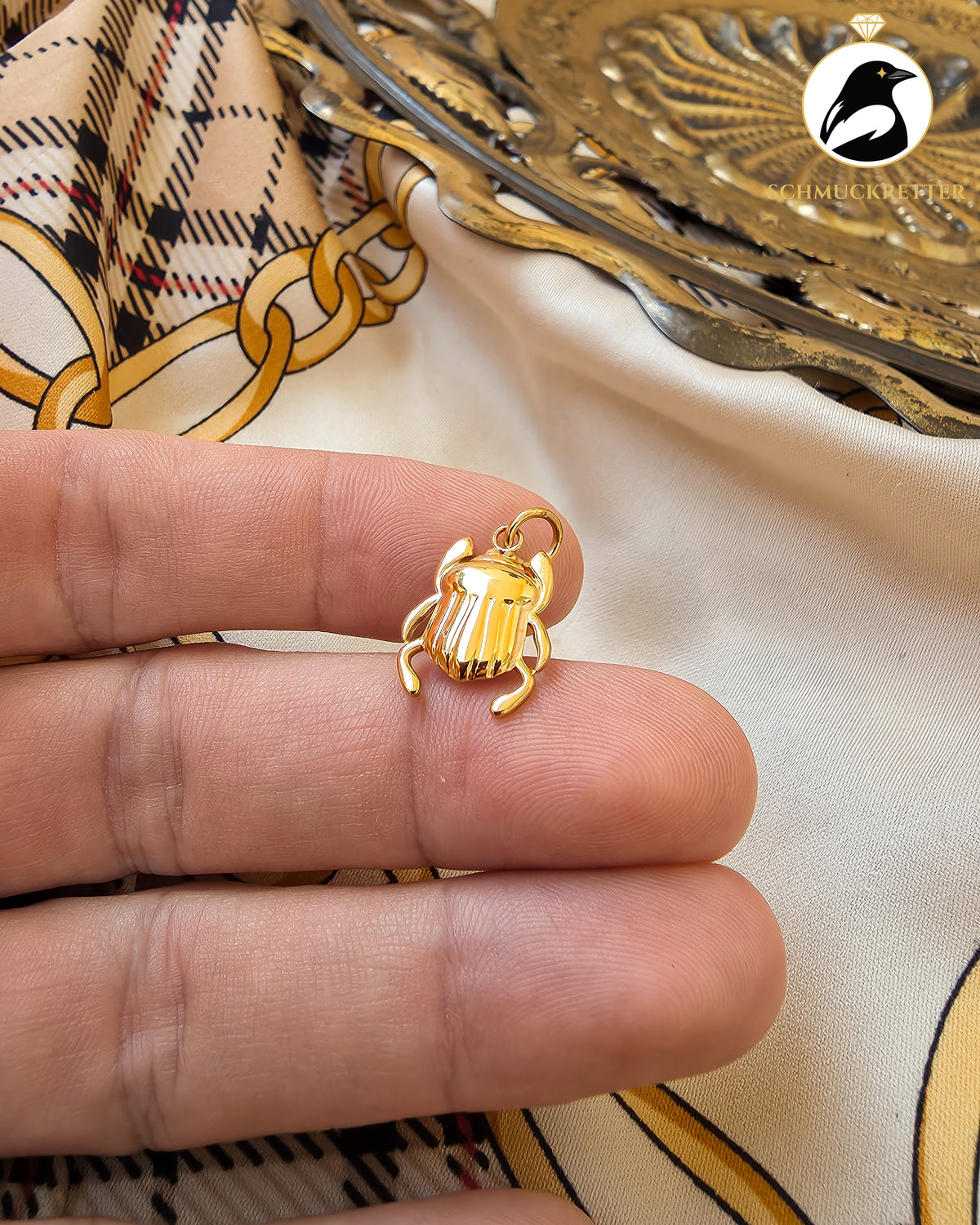 Goldener Skarabäus – Anhänger aus vergoldetem Edelstahl