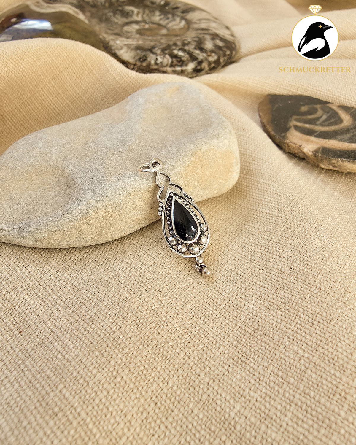 925 Silber Anhänger mit Onyx