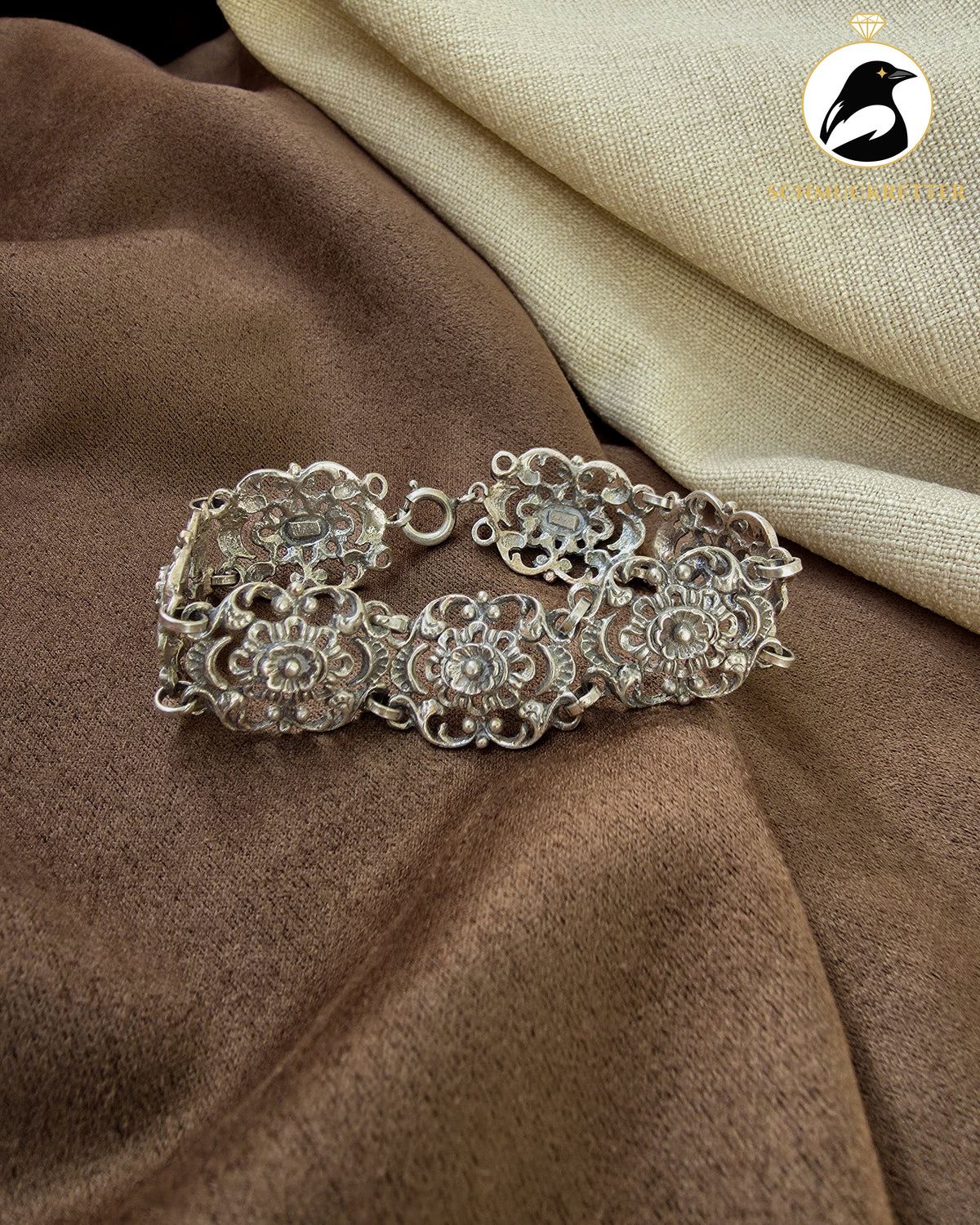 Vintage Trachtenarmband aus 835 Silber, 18,5cm