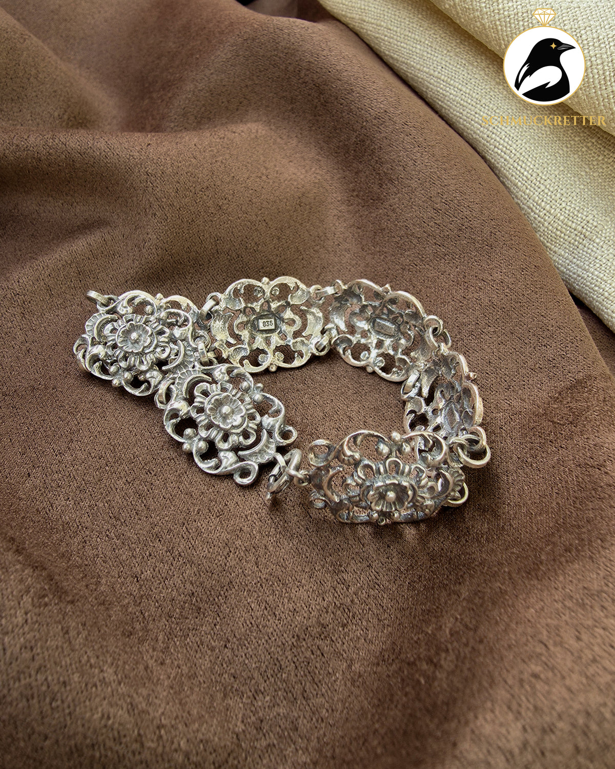 Vintage Trachtenarmband aus 835 Silber, 18,5cm