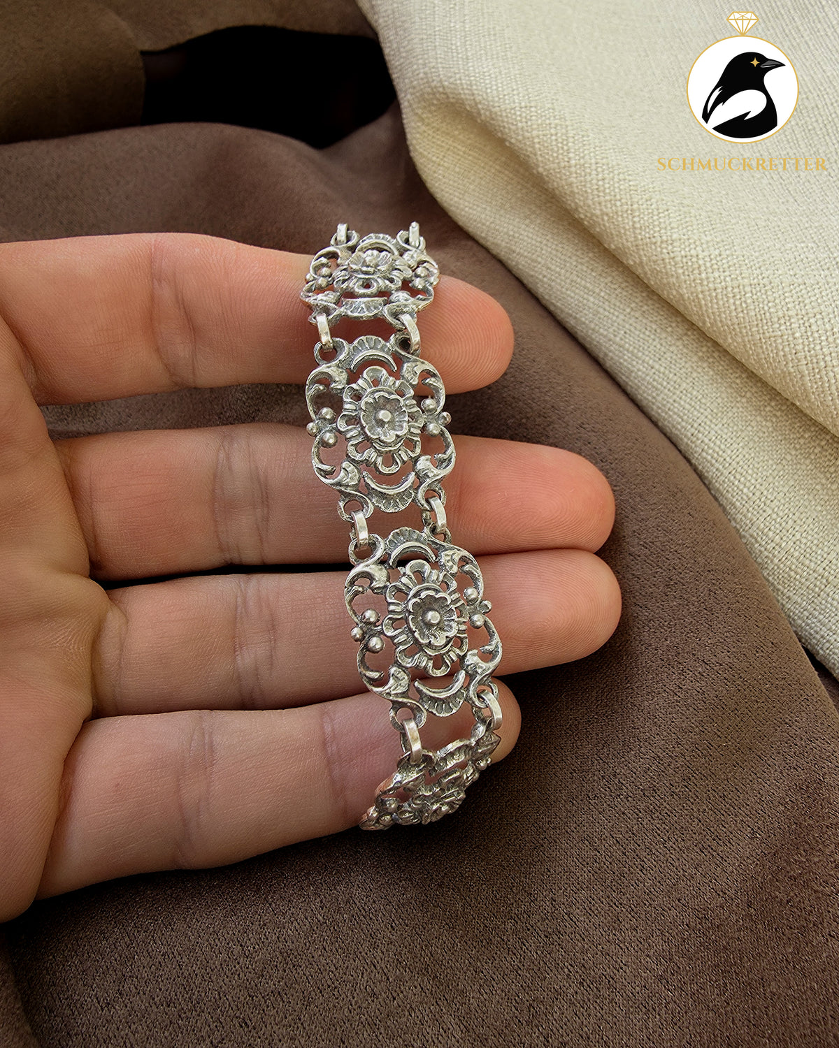 Vintage Trachtenarmband aus 835 Silber, 18,5cm