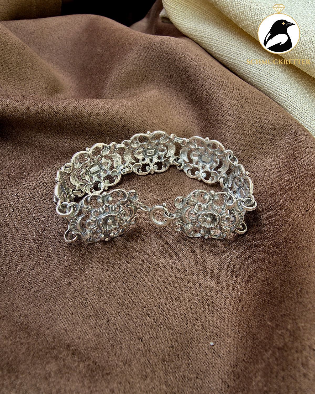 Vintage Trachtenarmband aus 835 Silber, 18,5cm