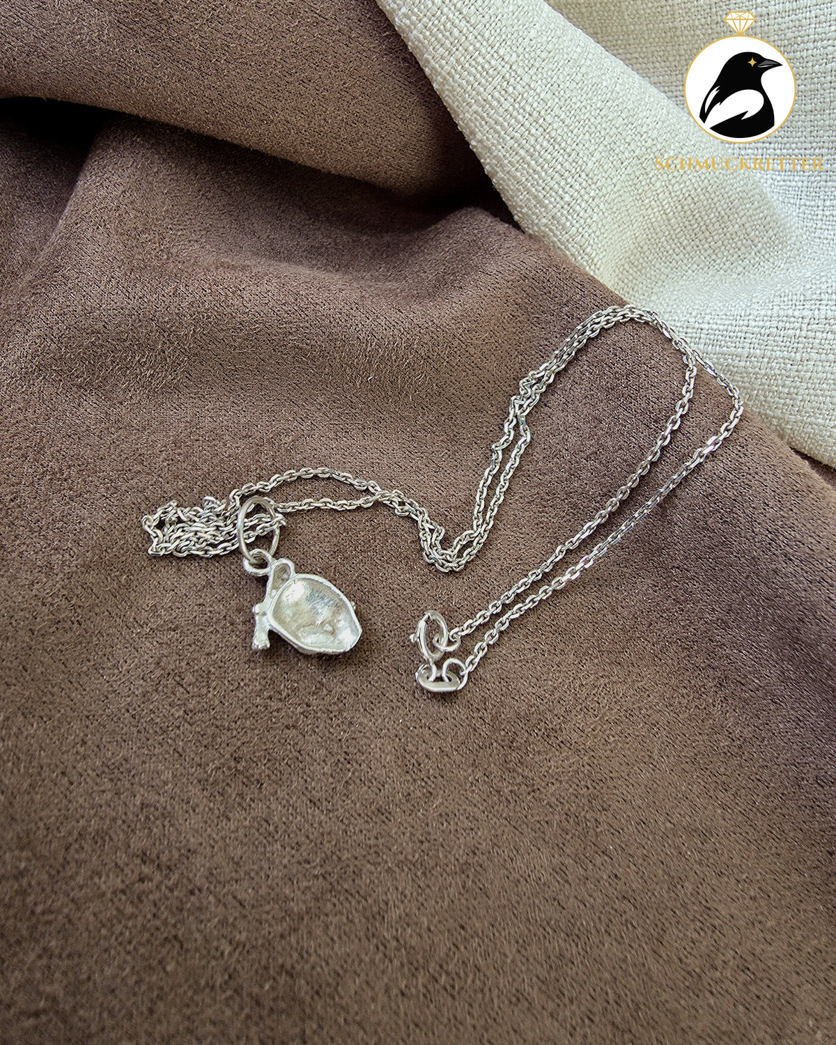 Comic-Ente-Anhänger mit 925 Silber Kette