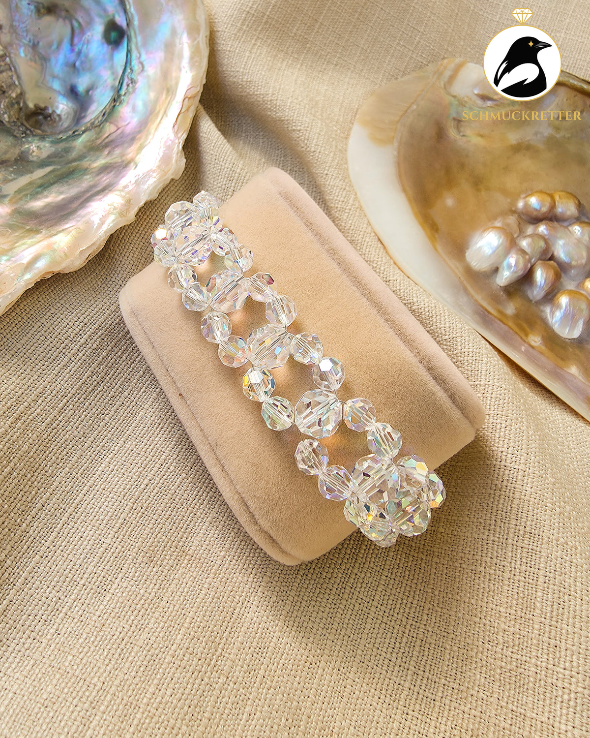 Funkelndes Glasperlenarmband mit 925 Silber Verschluss