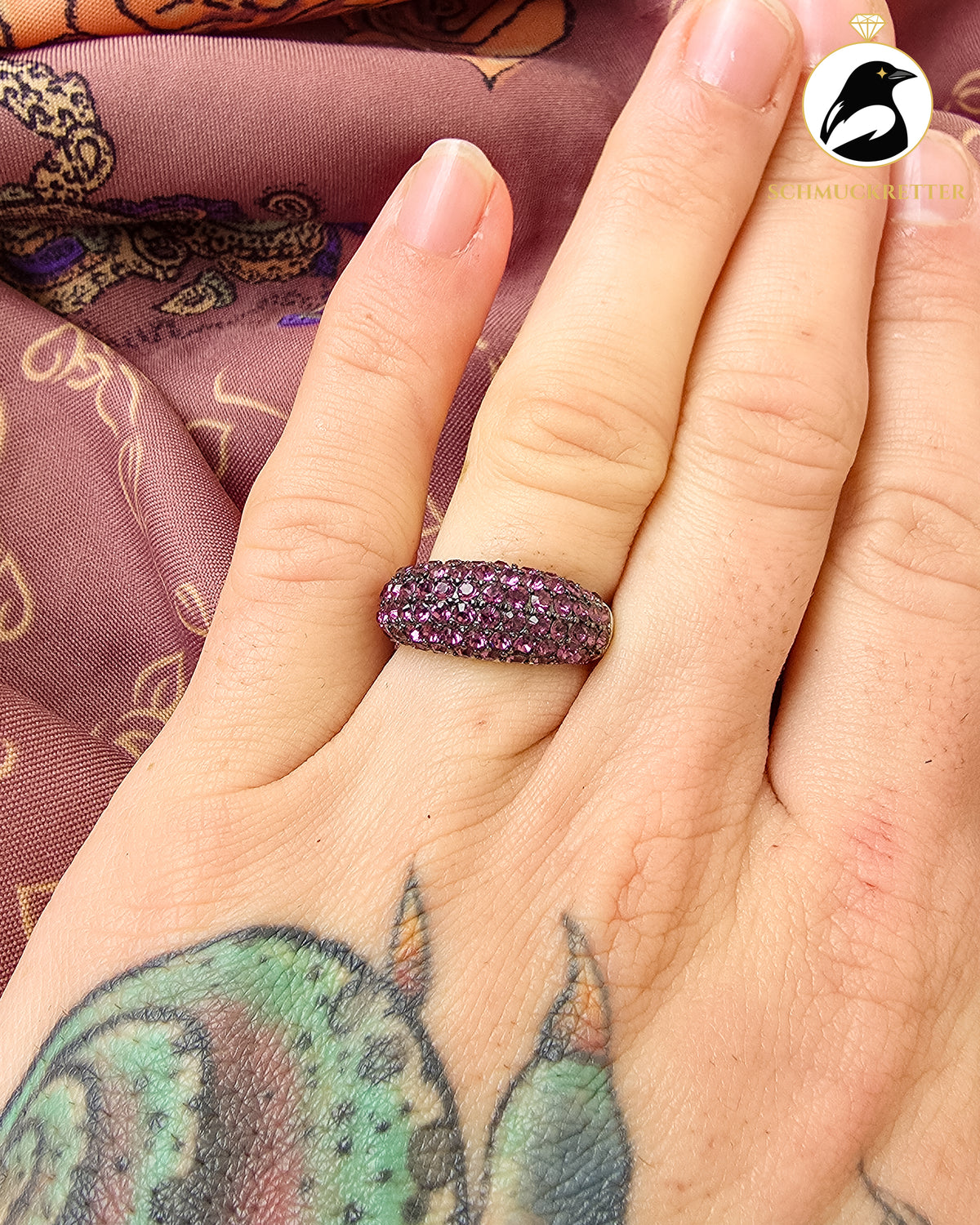 Ring mit pinken Zirkonia von TCM / Tchibo – 925 Silber, Gr. 54