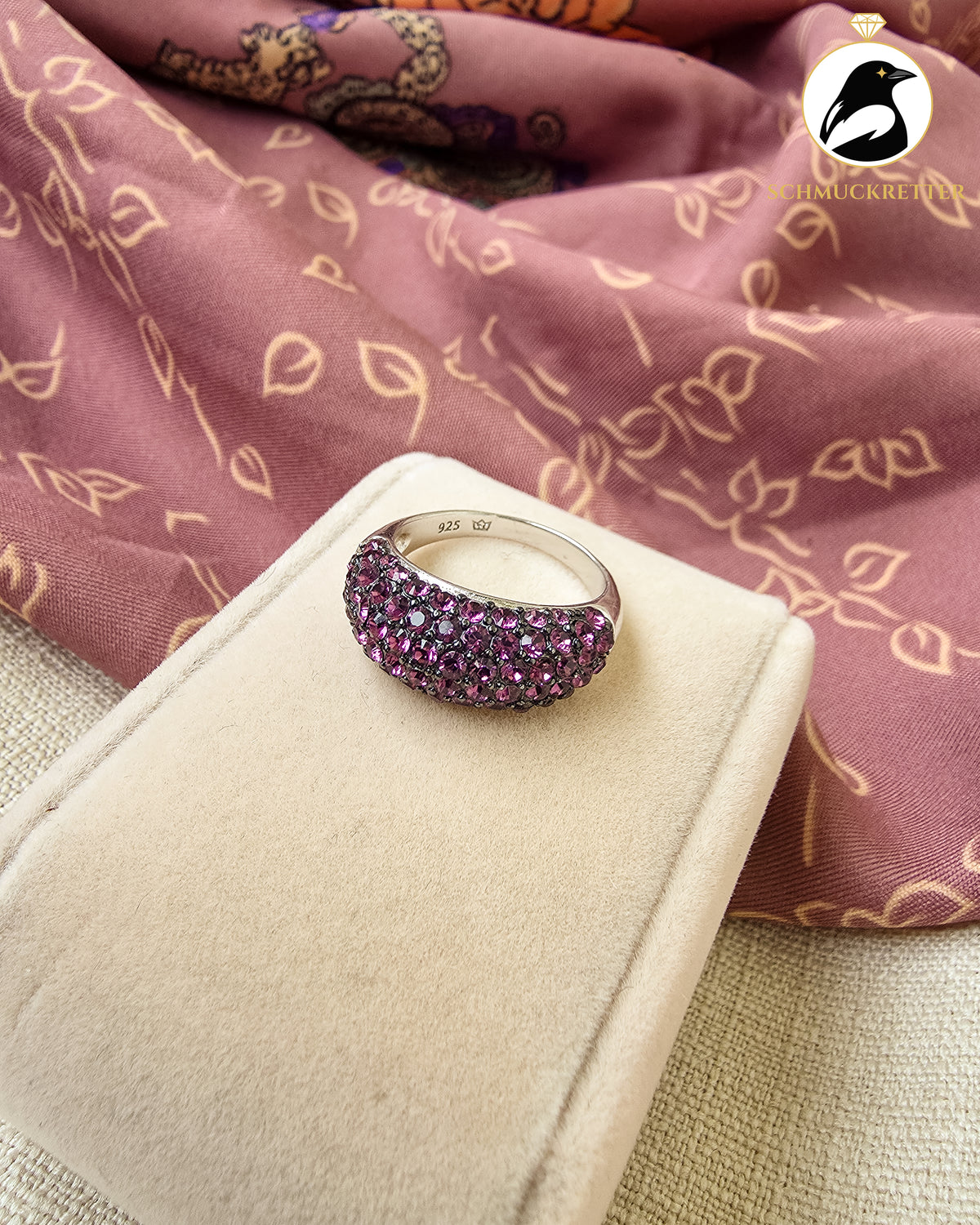 Ring mit pinken Zirkonia von TCM / Tchibo – 925 Silber, Gr. 54