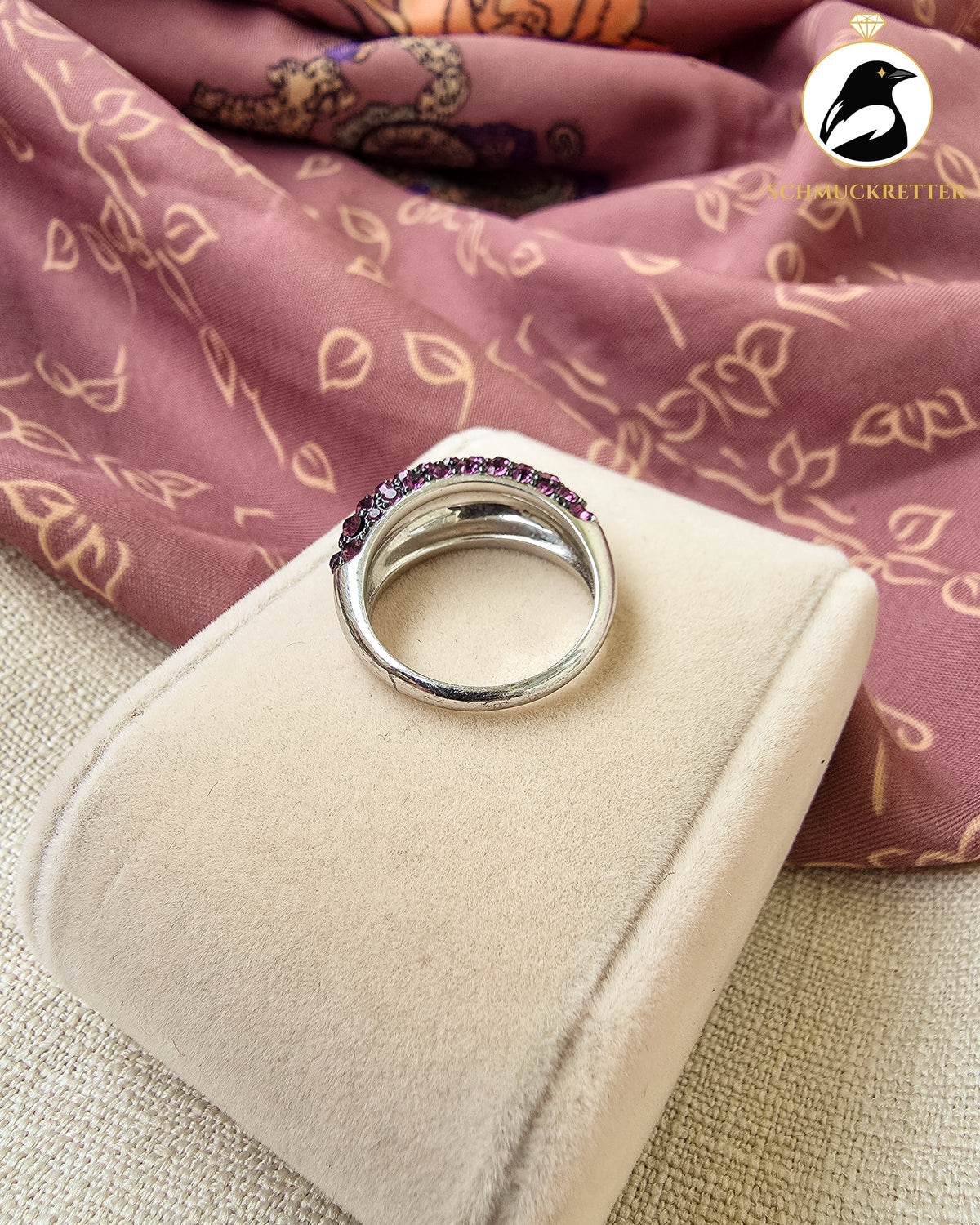 Ring mit pinken Zirkonia von TCM / Tchibo – 925 Silber, Gr. 54