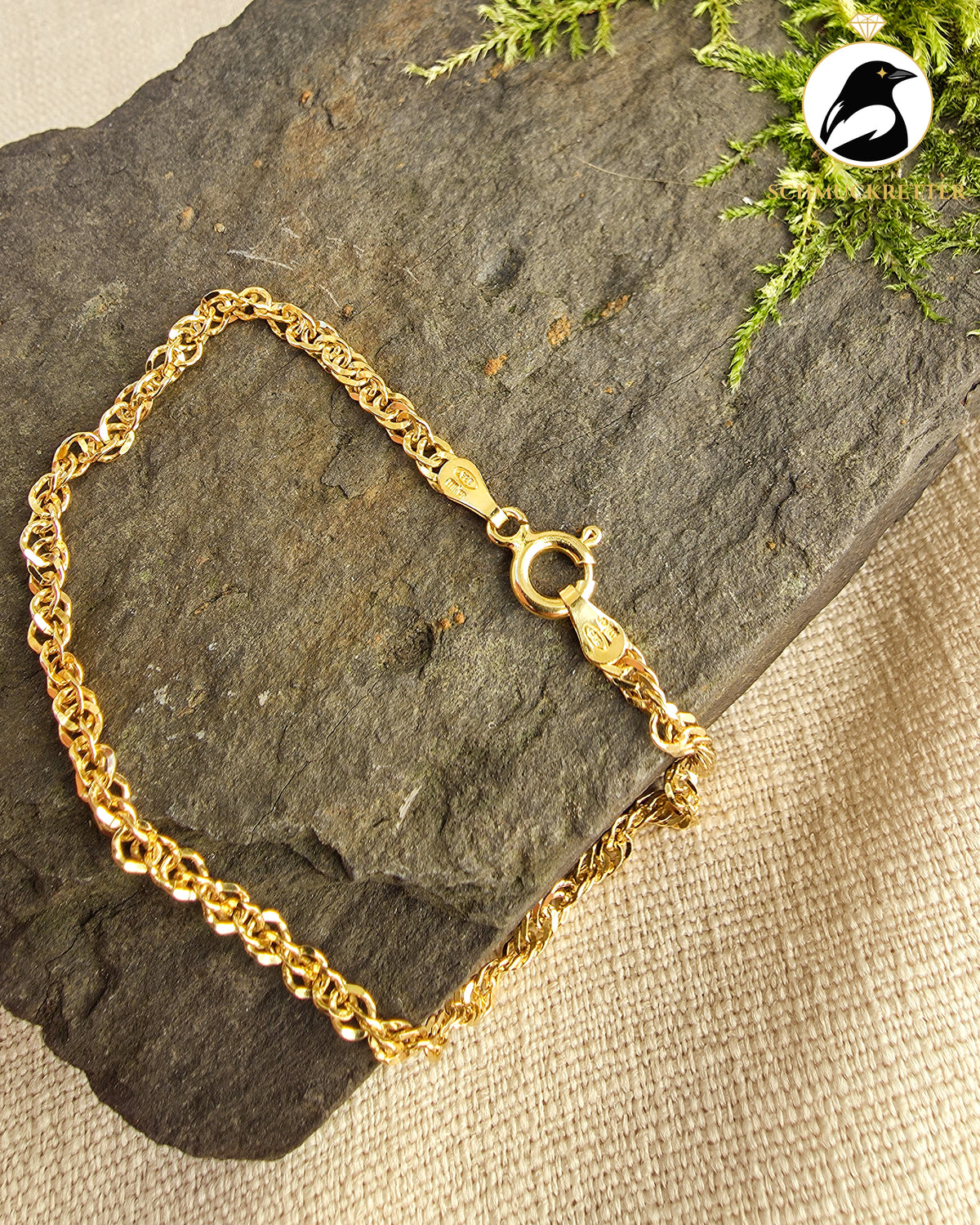 Singapurarmband von Milor – 925 Silber vergoldet