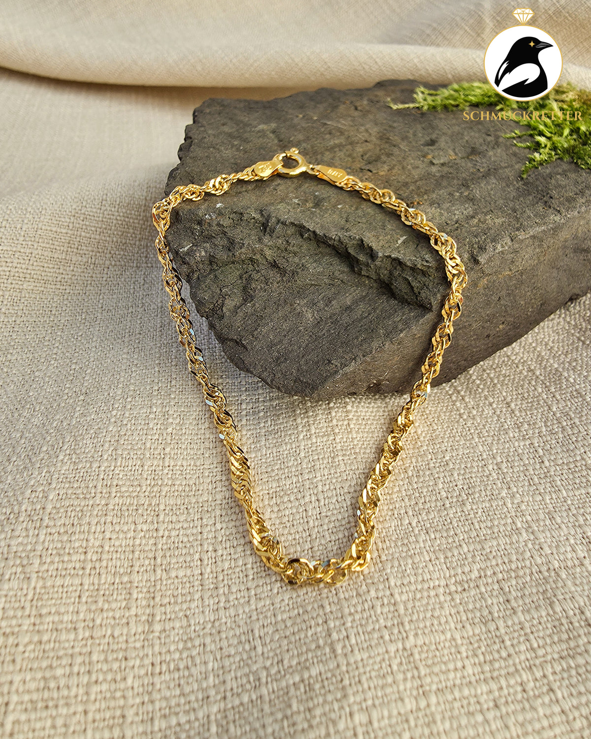 Singapurarmband von Milor – 925 Silber vergoldet
