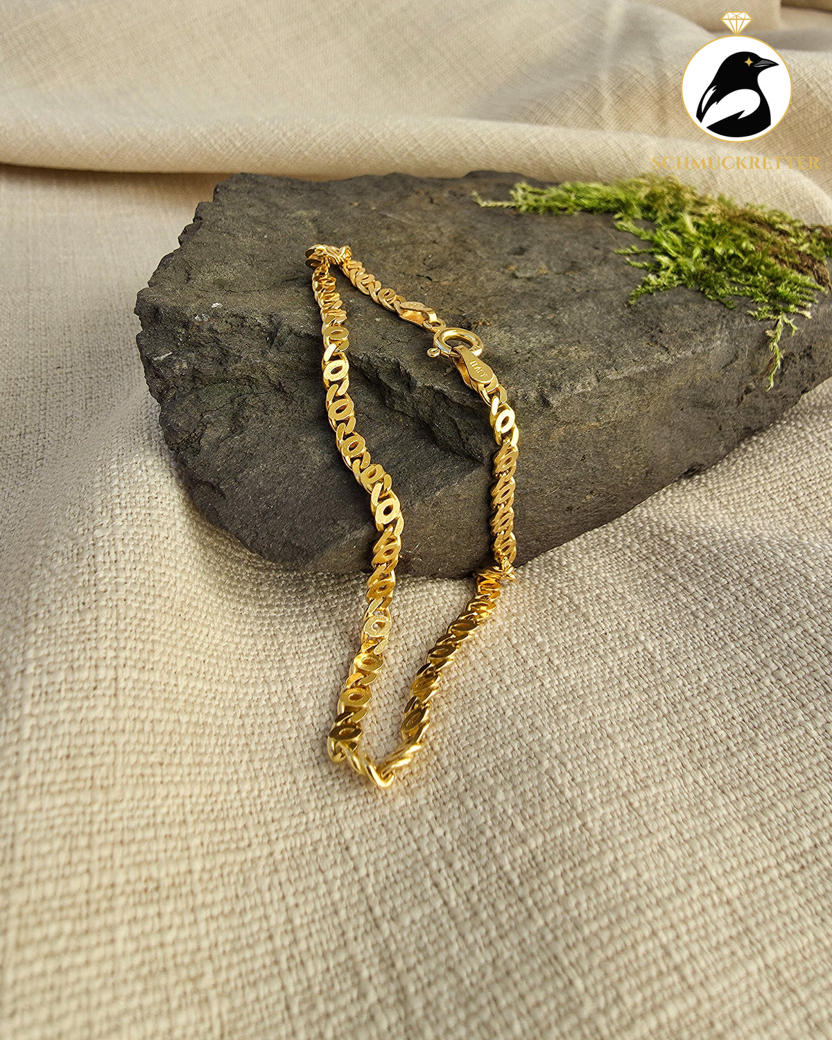 Fantasie-Panzerarmband von Milor – 925 Silber vergoldet