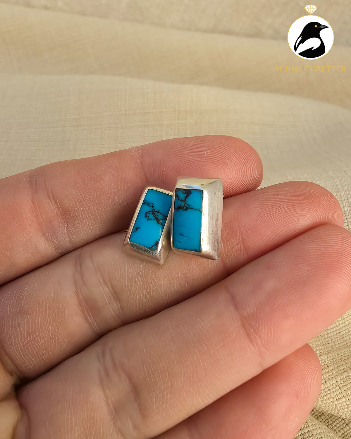 Ohrstecker mit Türkis aus Mexiko – 925 Silber