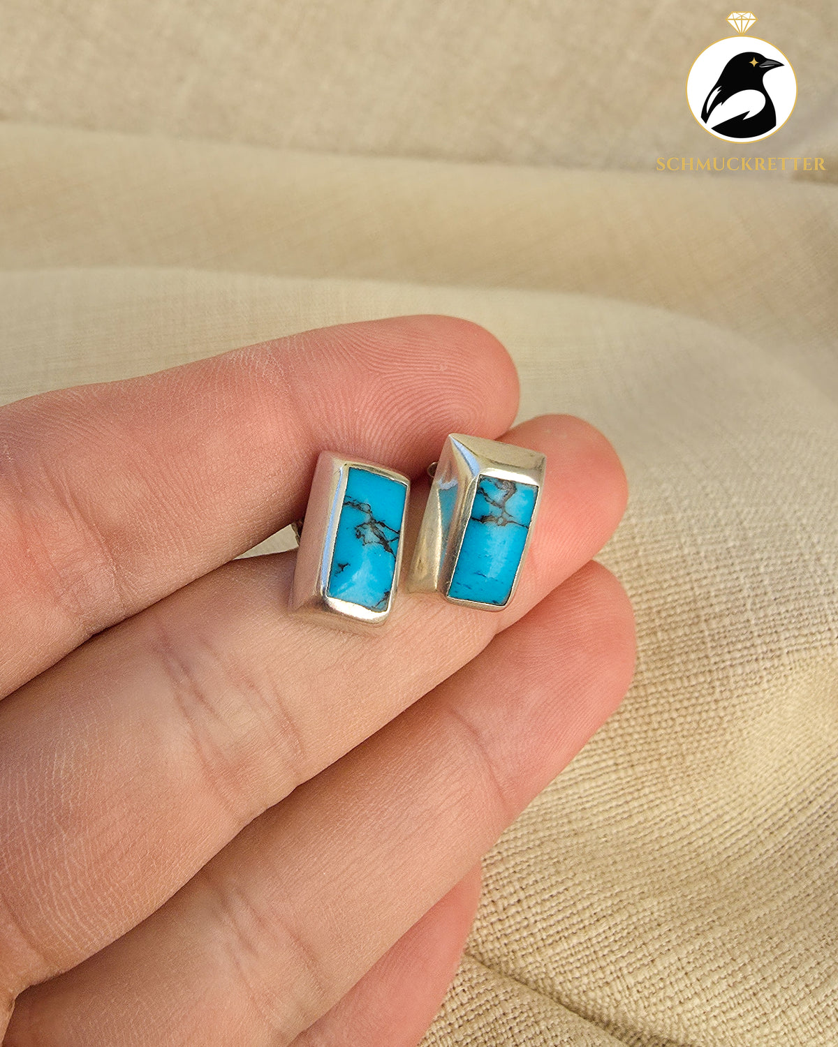 Ohrstecker mit Türkis aus Mexiko – 925 Silber