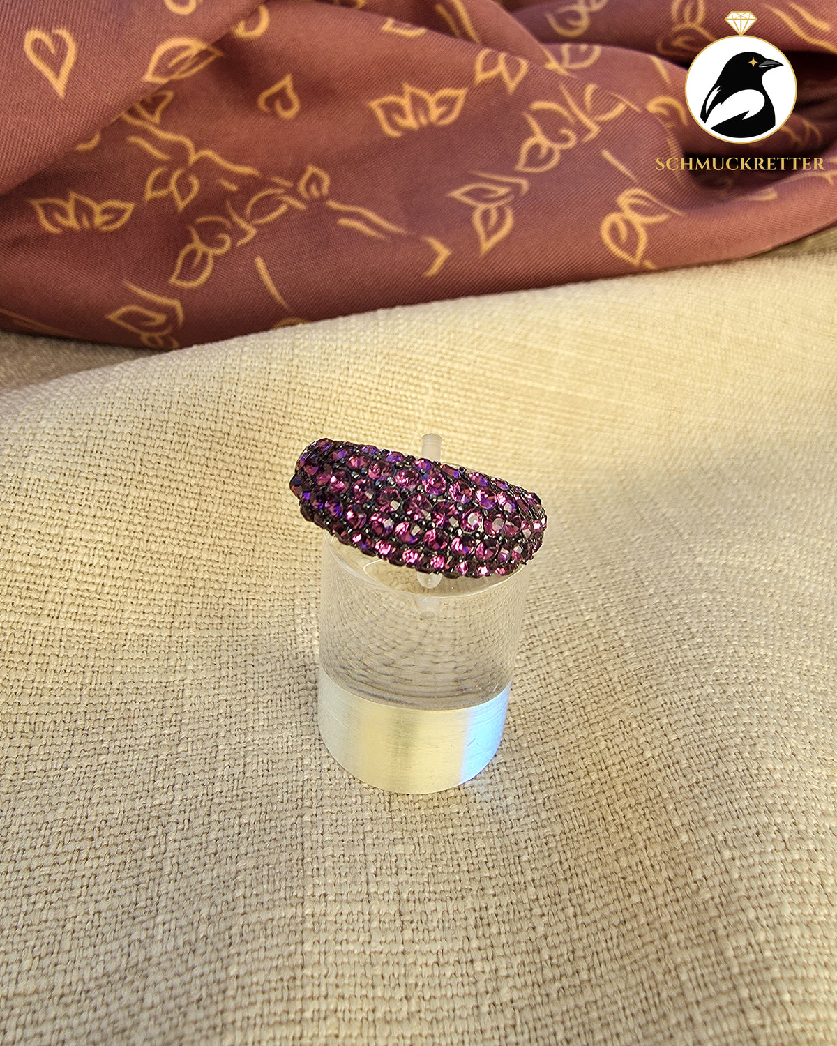 Ring mit pinken Zirkonia von TCM / Tchibo – 925 Silber, Gr. 54