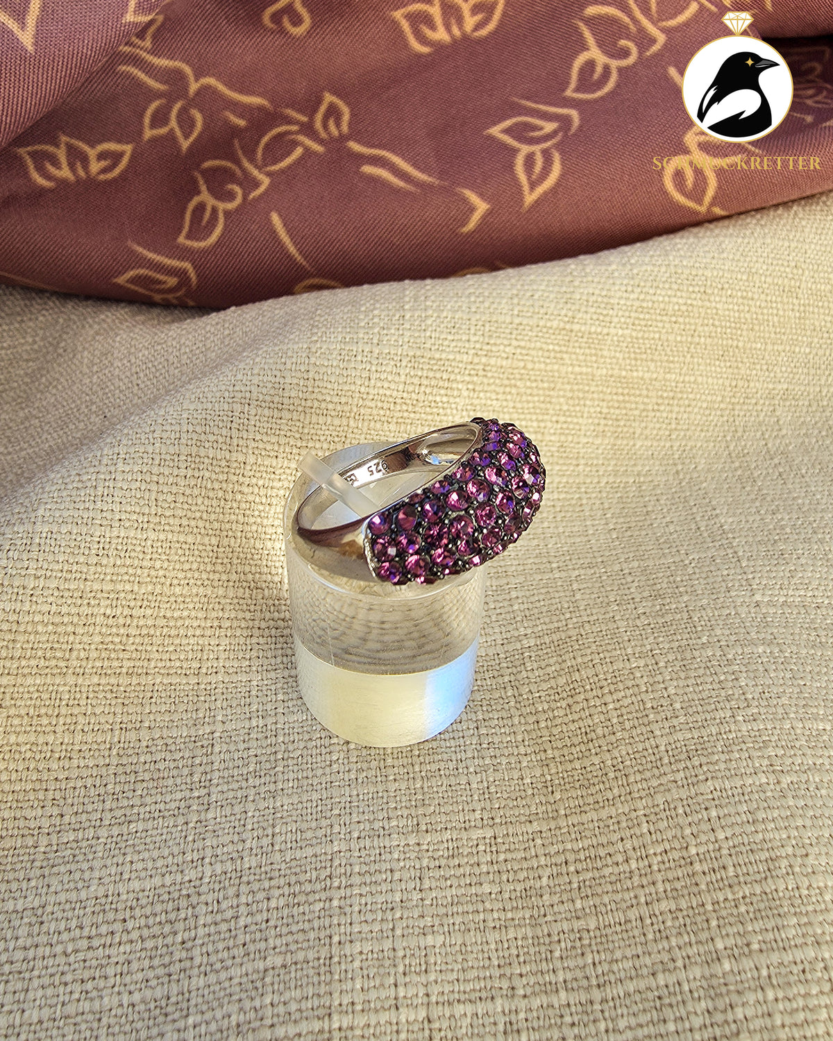 Ring mit pinken Zirkonia von TCM / Tchibo – 925 Silber, Gr. 54