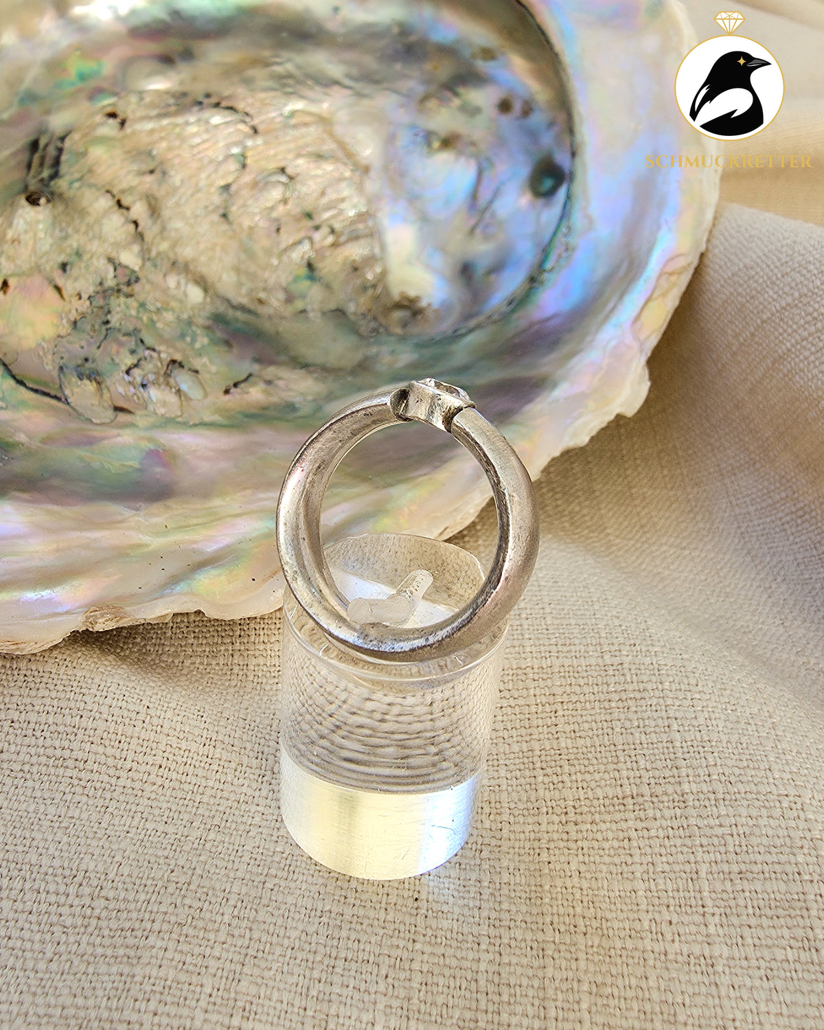 Spannring mit funkelndem Zirkonia – 925 Silber, Gr. 53