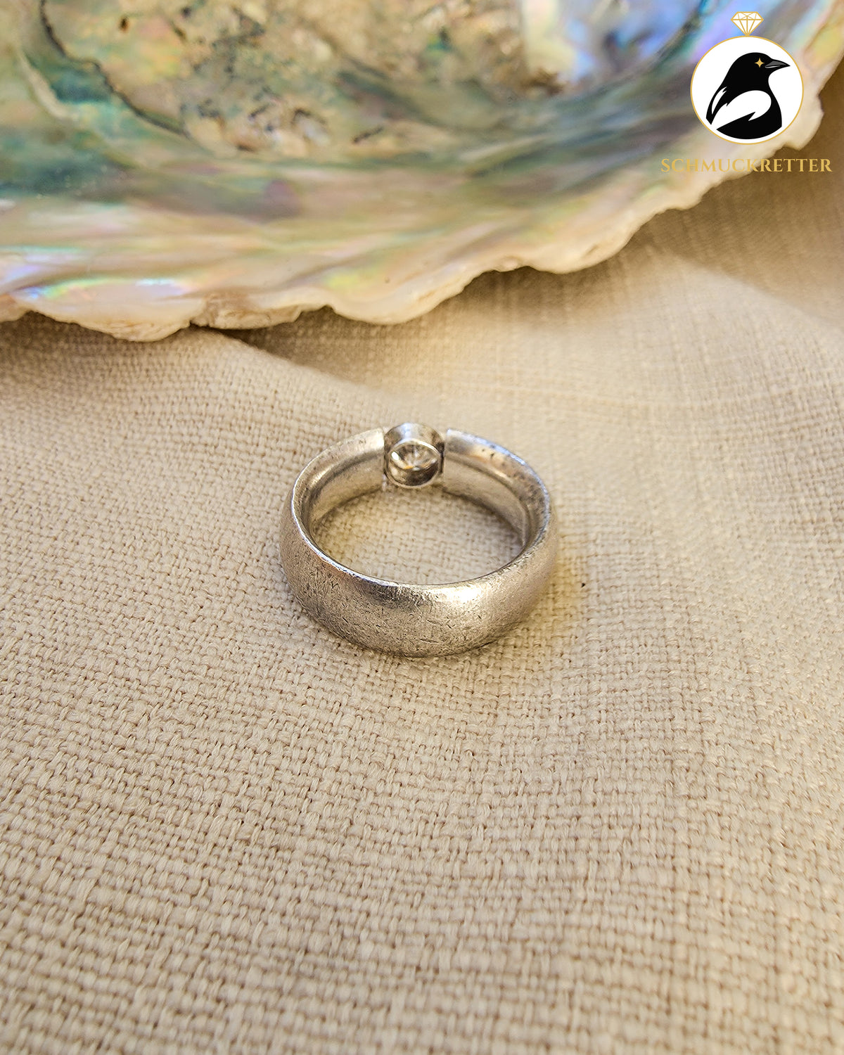 Spannring mit funkelndem Zirkonia – 925 Silber, Gr. 53