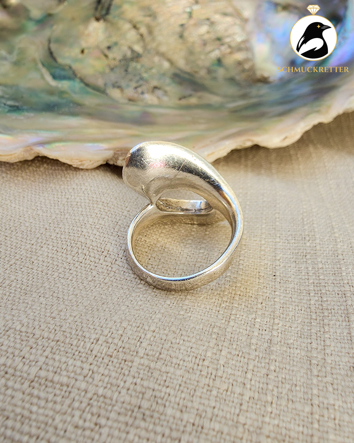 Statement-Ring im abstrakten Wellen-Design – 925 Silber, Gr. 54