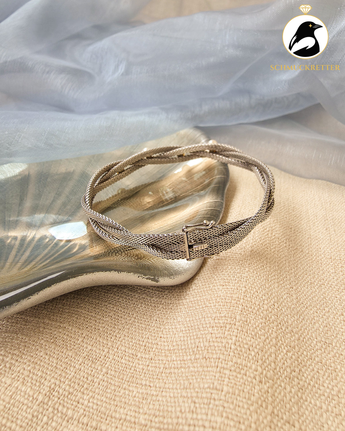 Vintage Akoya-Perlenarmband von Léon Picquot – 835 Silber, Belgien