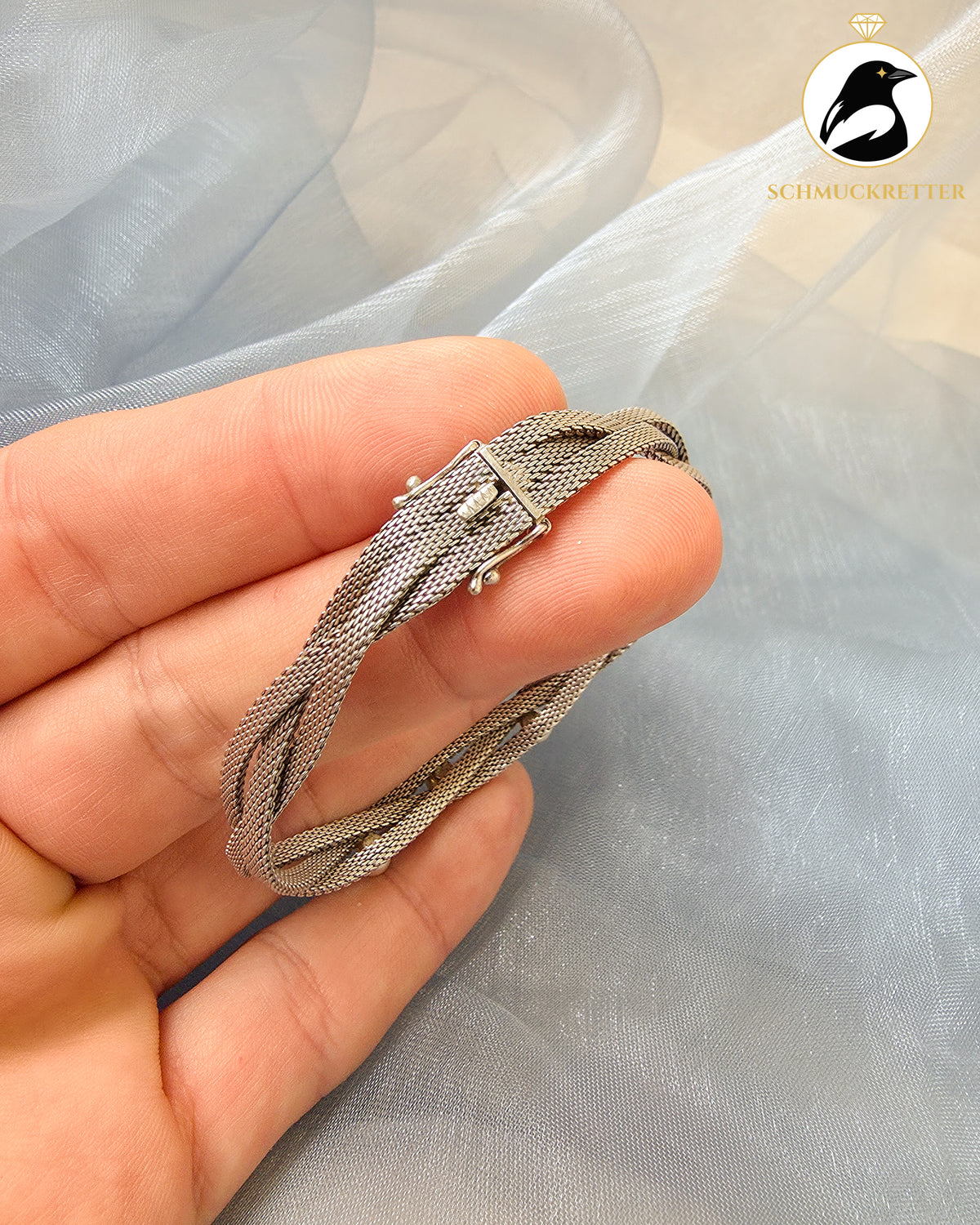 Vintage Akoya-Perlenarmband von Léon Picquot – 835 Silber, Belgien