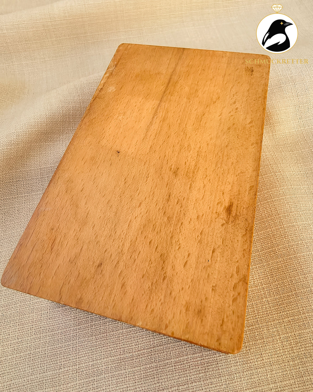 Holzschatulle mit Bernsteinmosaik – Vintage Schmuckkästchen