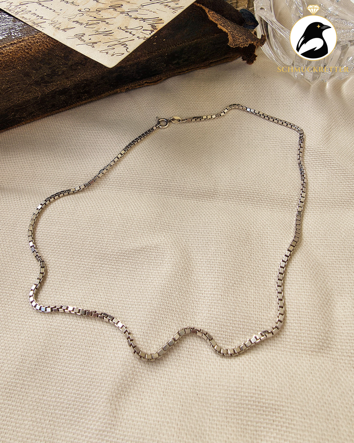 Breite Venezianerkette aus 925 Silber, 39cm