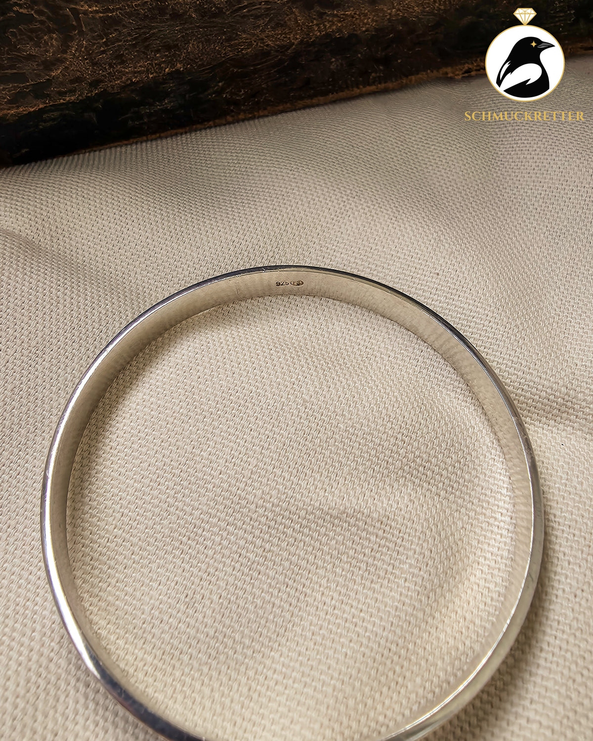 Franz Scheurle Armreif aus 925 Silber – teilgeschwärzt mit Streifendesign