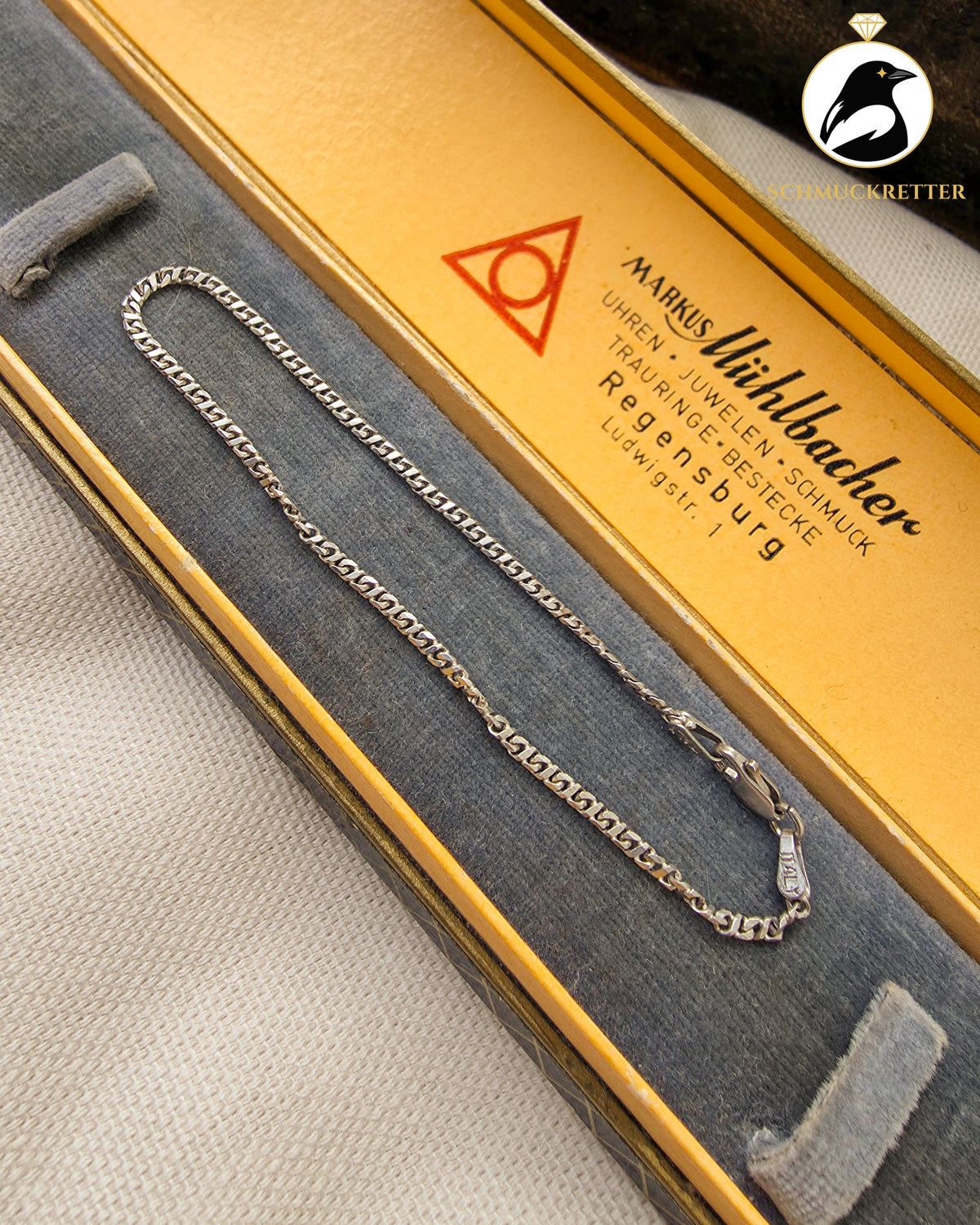 925 Silberarmband mit diamantiertem Panzerkettenmuster aus Italien, 18cm