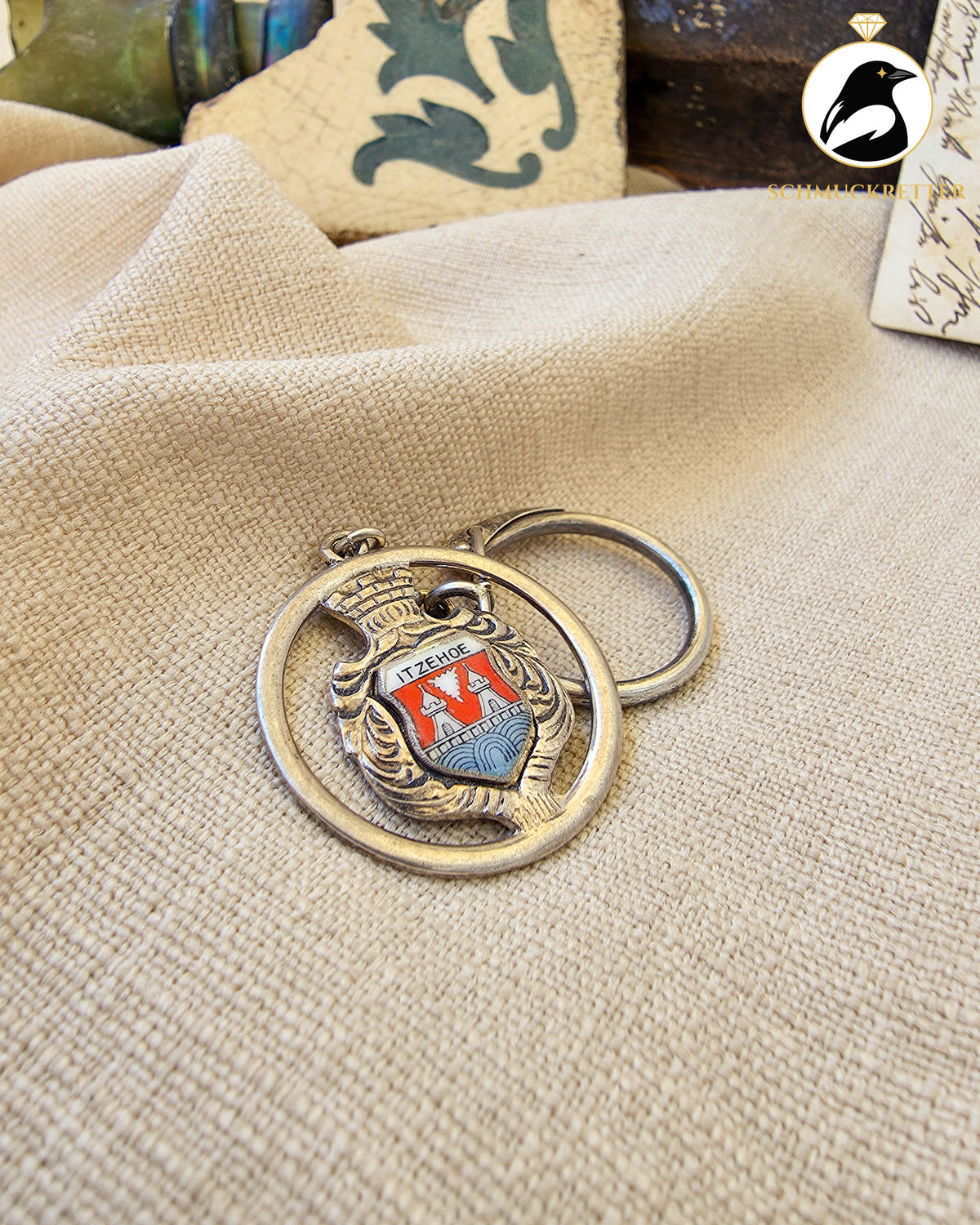 Vintage Schlüsselanhänger│Itzehoe Wappen│800 Silber