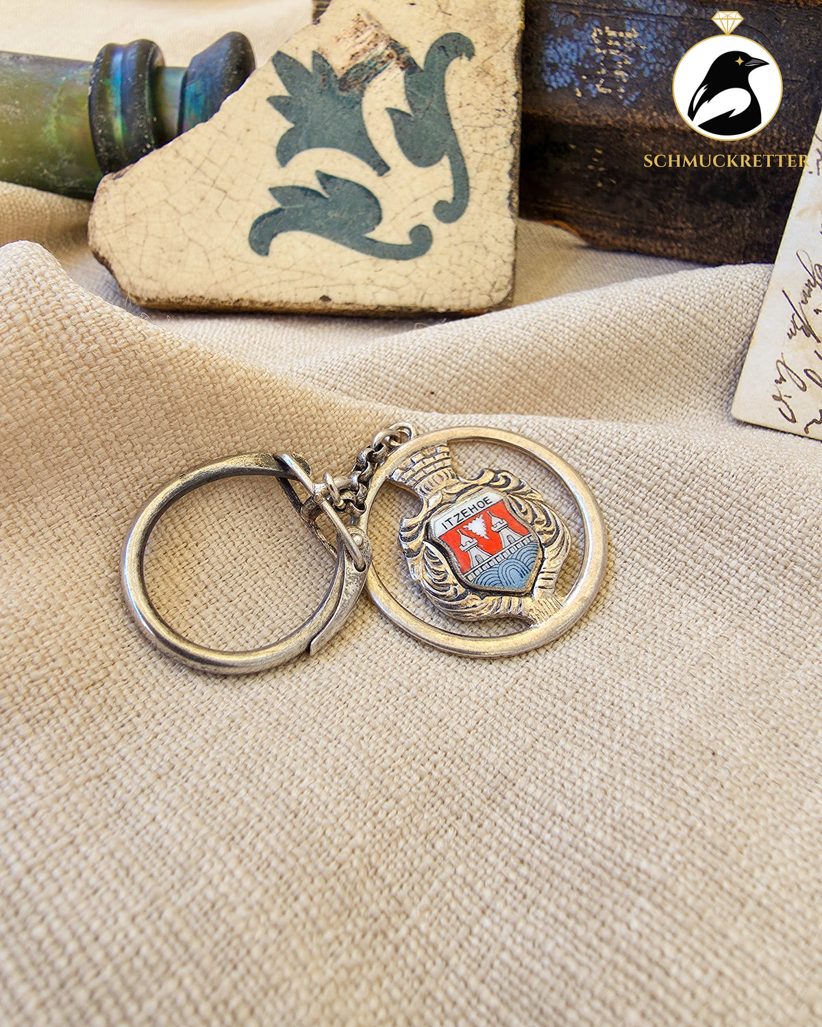 Vintage Schlüsselanhänger│Itzehoe Wappen│800 Silber