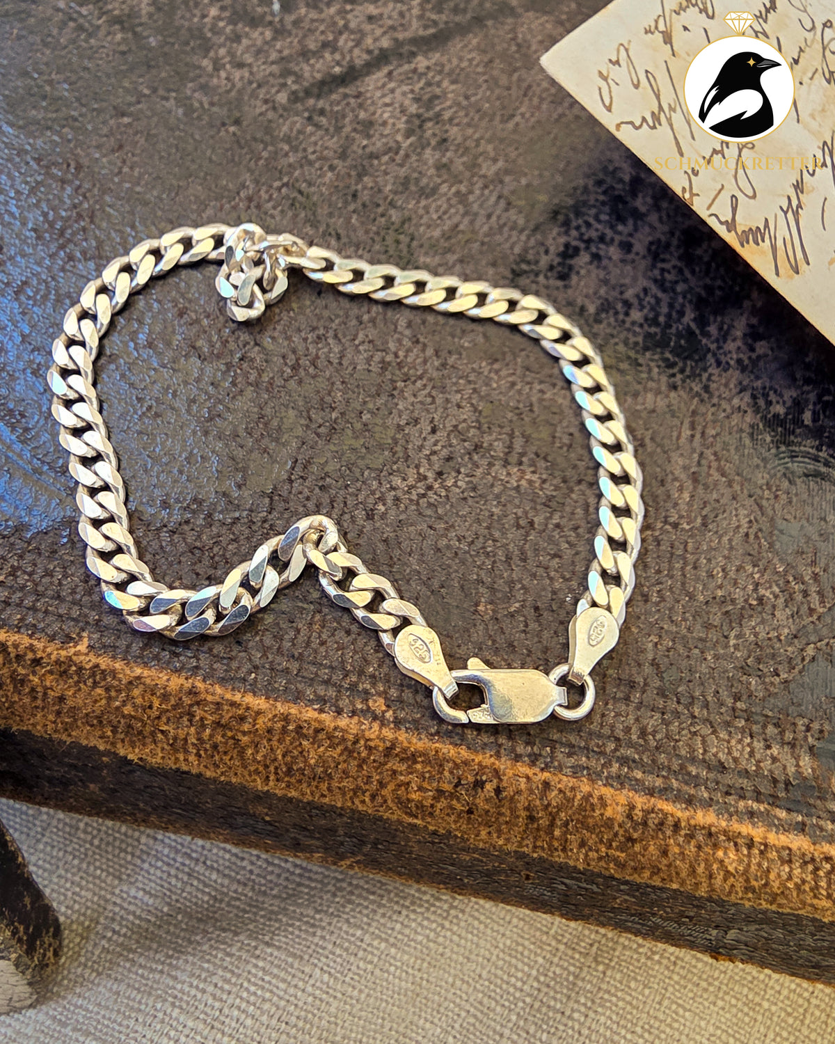 Breites Panzerarmband aus 925 Silber, 20cm