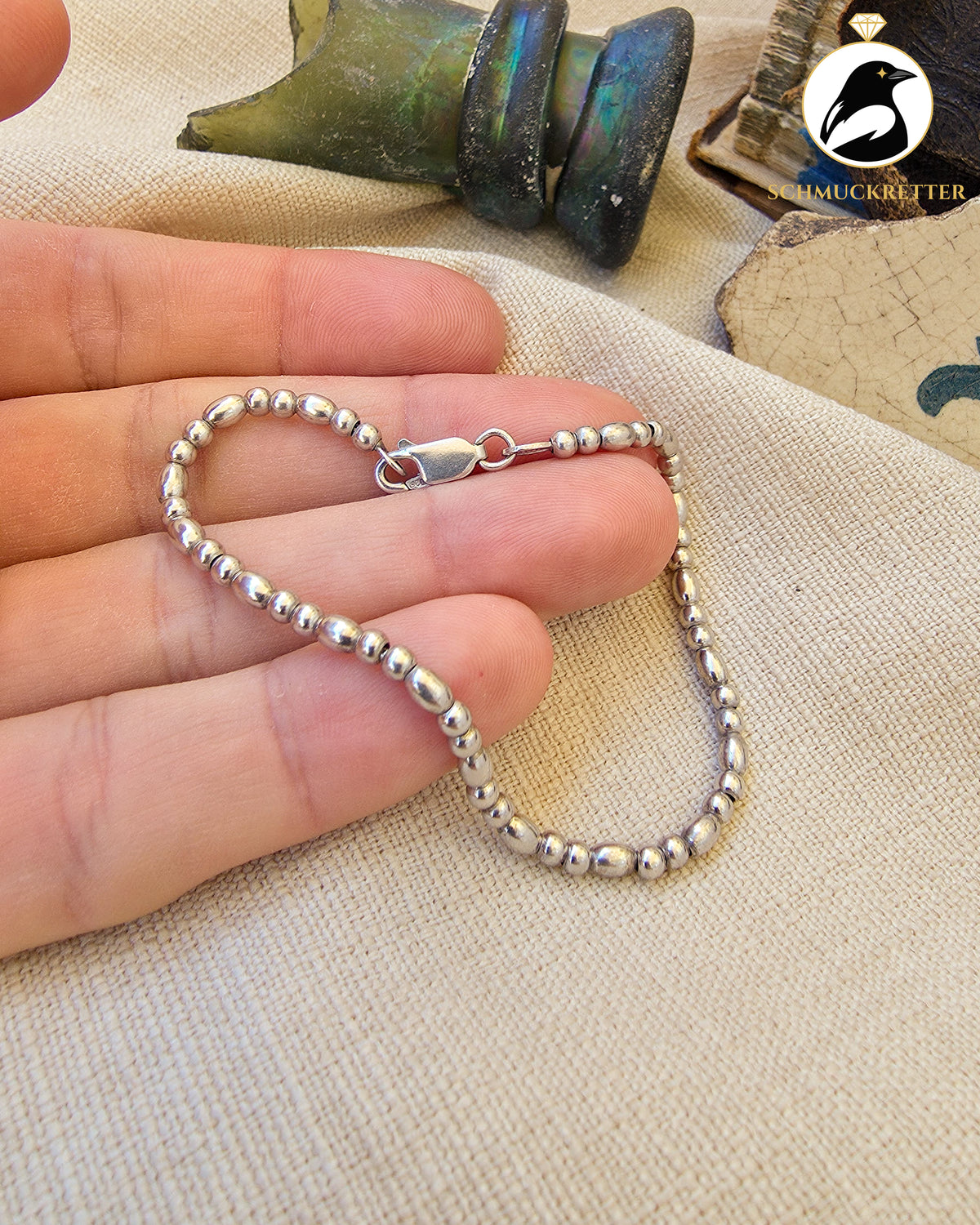 925 Silber Kugelarmband, 18,5cm