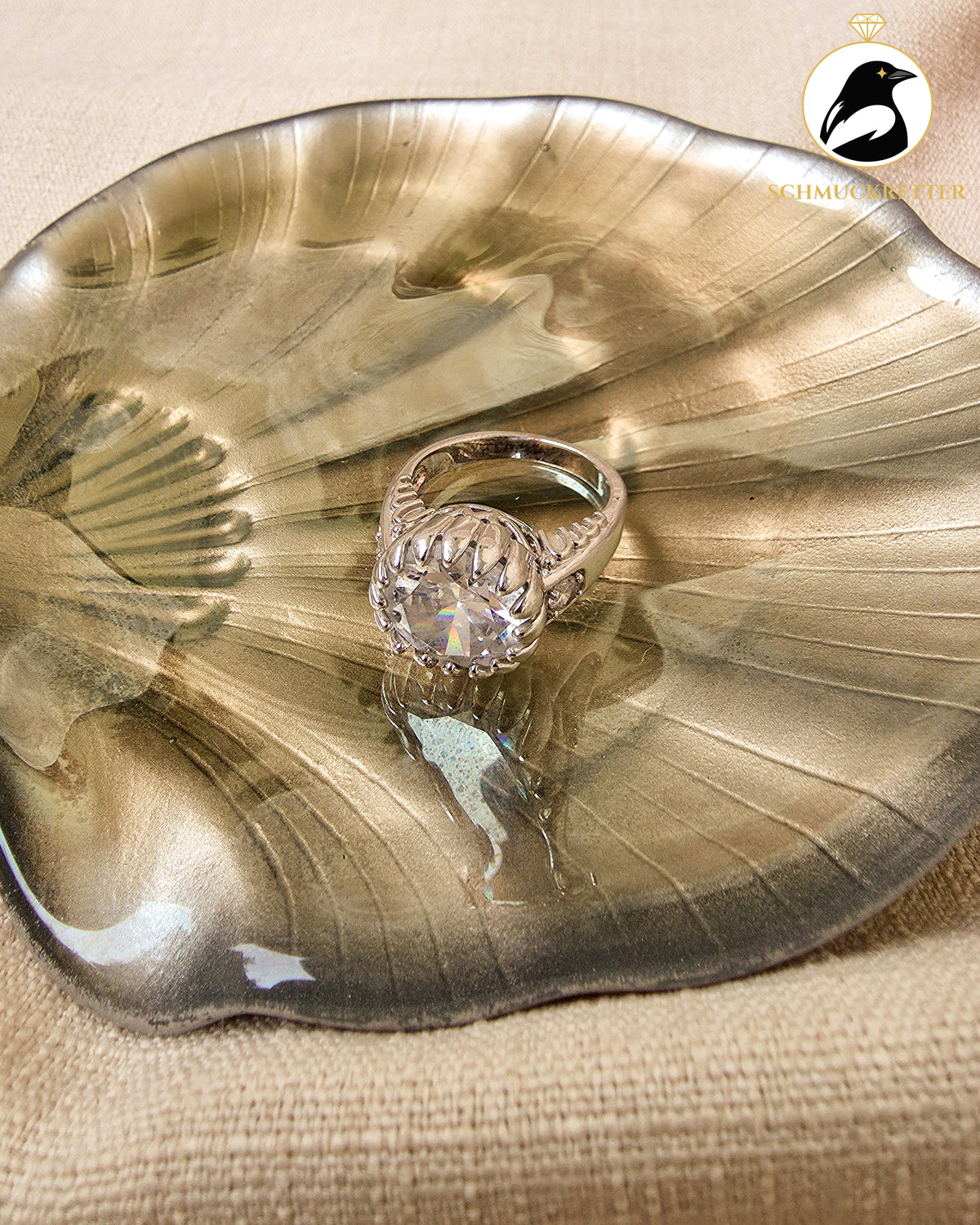 Massiver Zirkonia Ring aus 925 Silber, Gr. 62