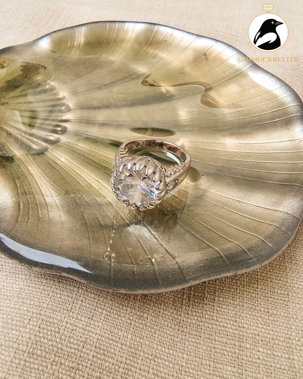 Massiver Zirkonia Ring aus 925 Silber, Gr. 62
