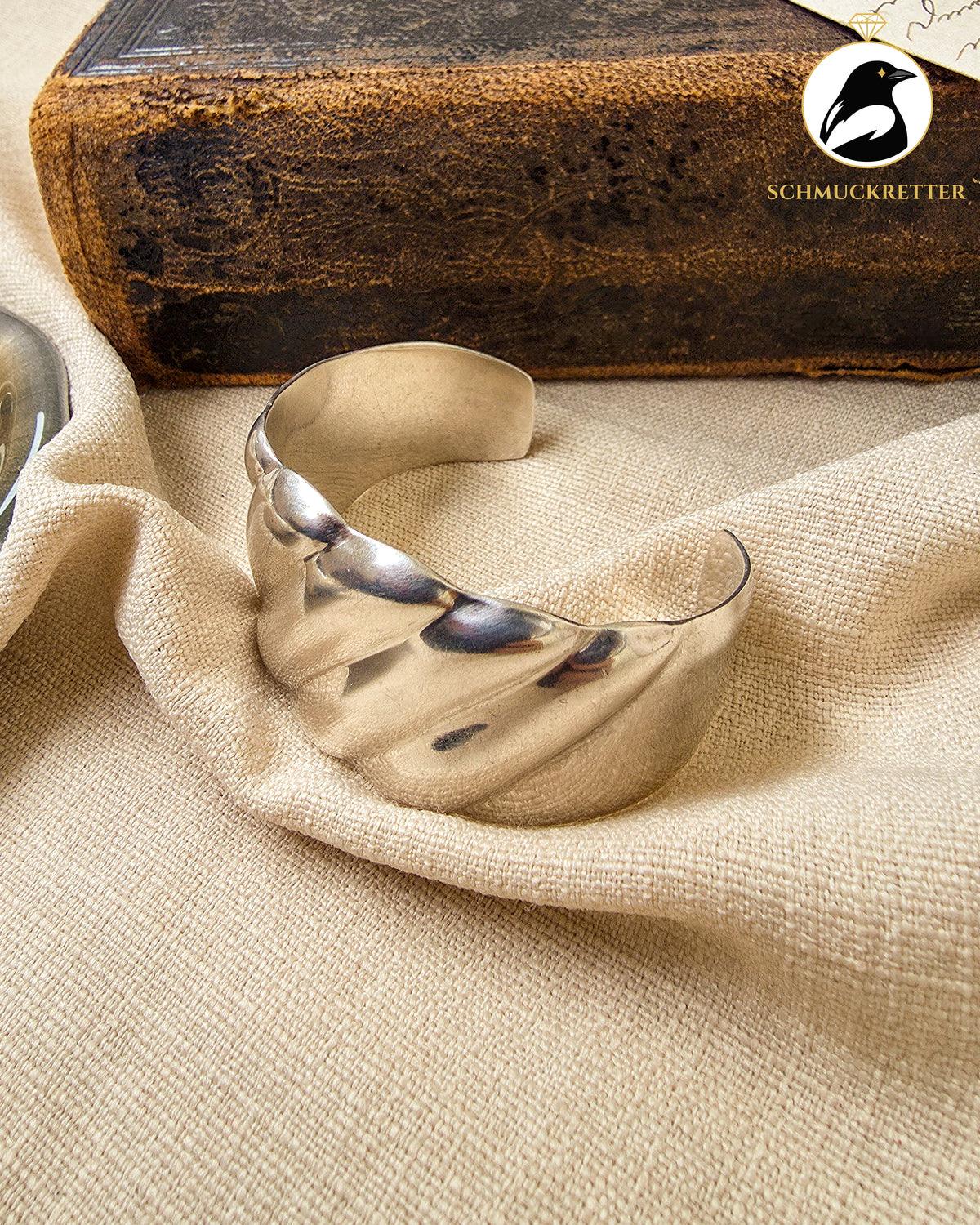 Mexikanischer Armreif aus 925 Silber│breites, geschwungenes Design