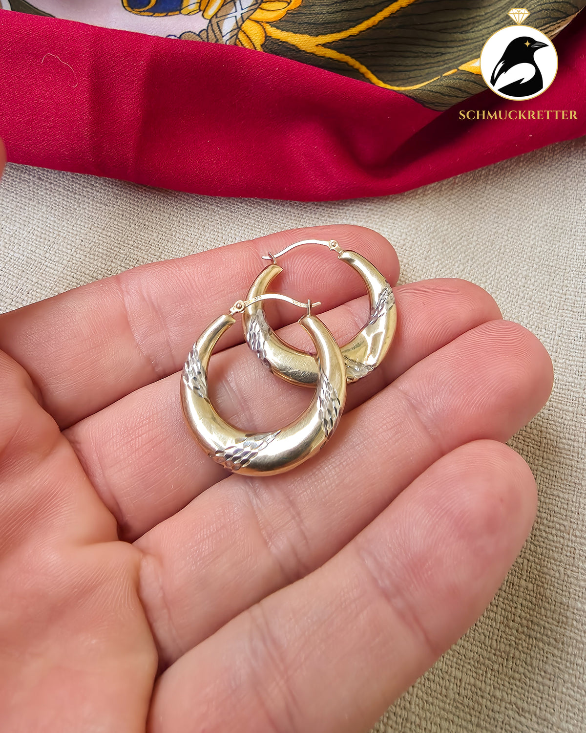Creolen aus 375 Gold, bicolor - *Anmerkung beachten*