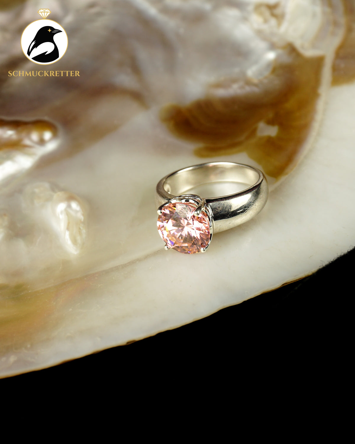 925 Silber Ring mit pinkem Zirkonia, Gr. 57